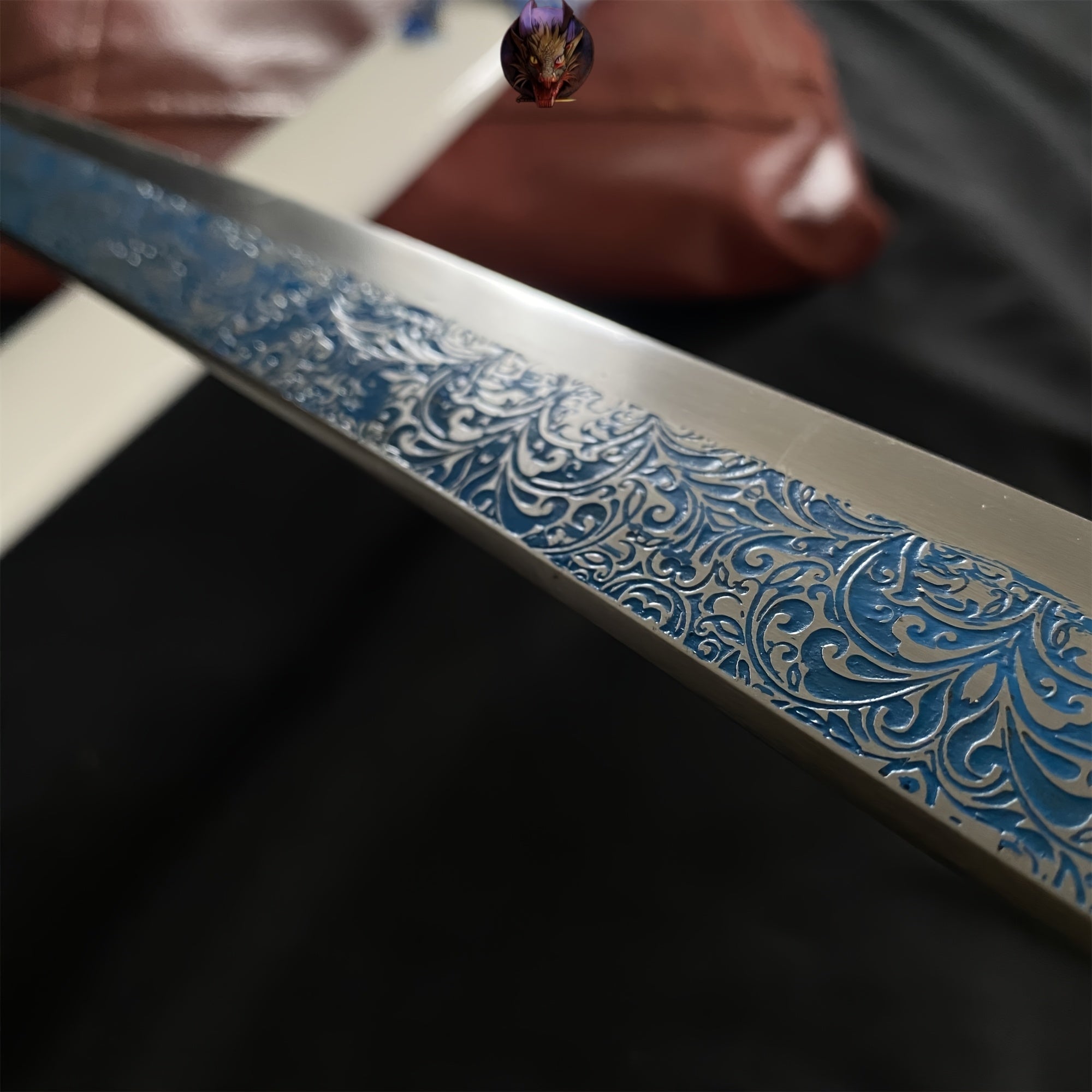 Life-size The Frog Of Lotus Leaves Carbon Steel Katana