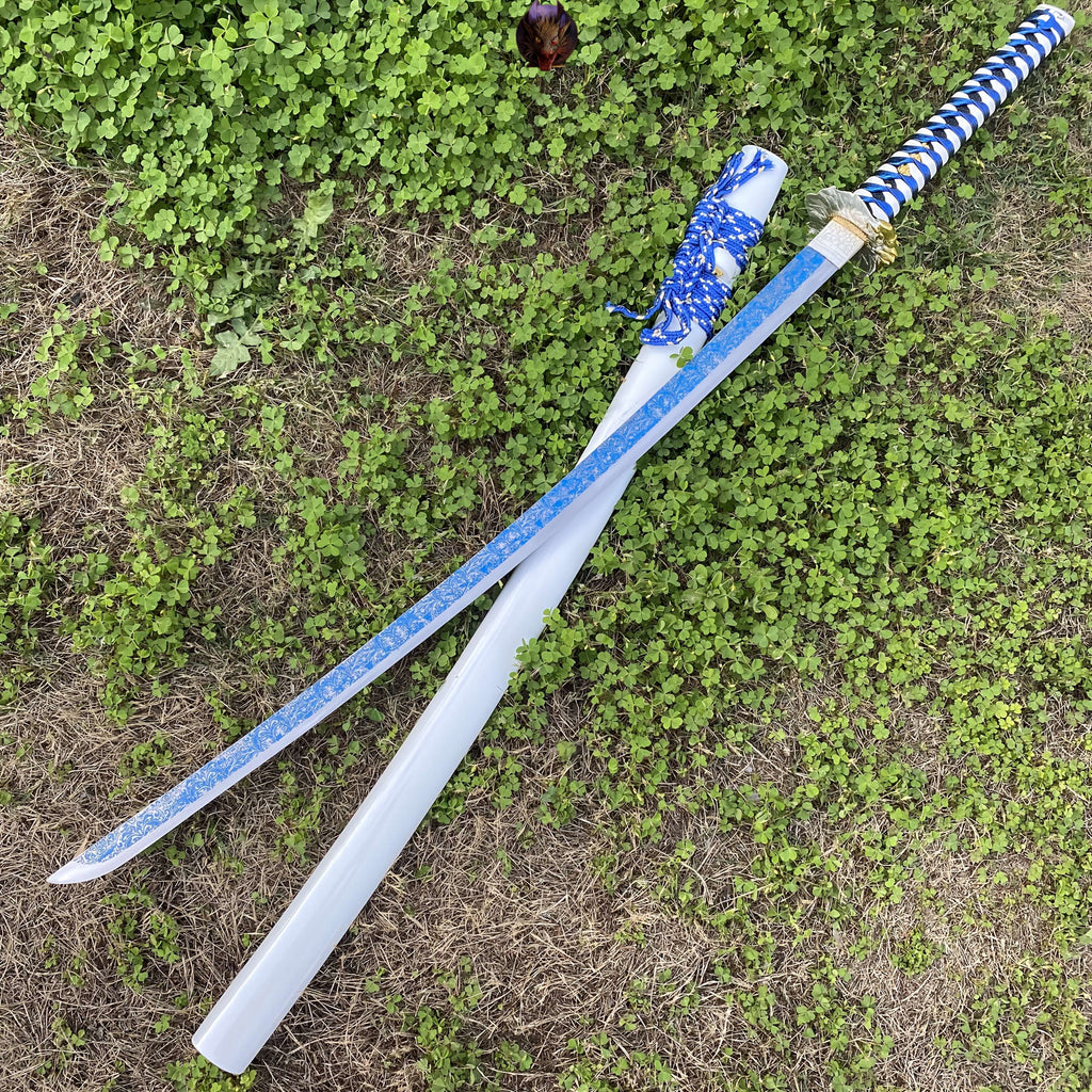 Life-size The Frog Of Lotus Leaves Carbon Steel Katana