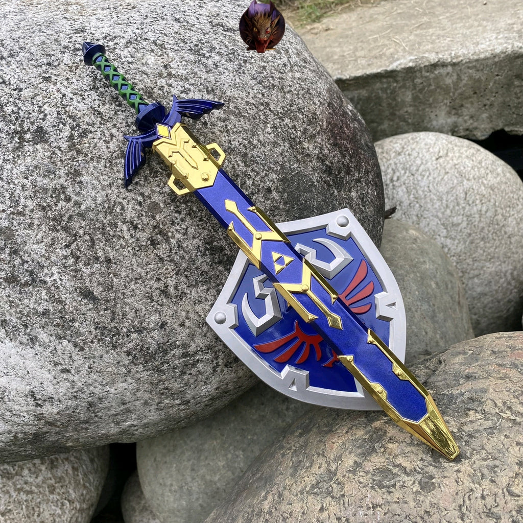 Hylian Shield And 28CM Link Master Sword Metal Replica Miniatue 2 In 1 Pack