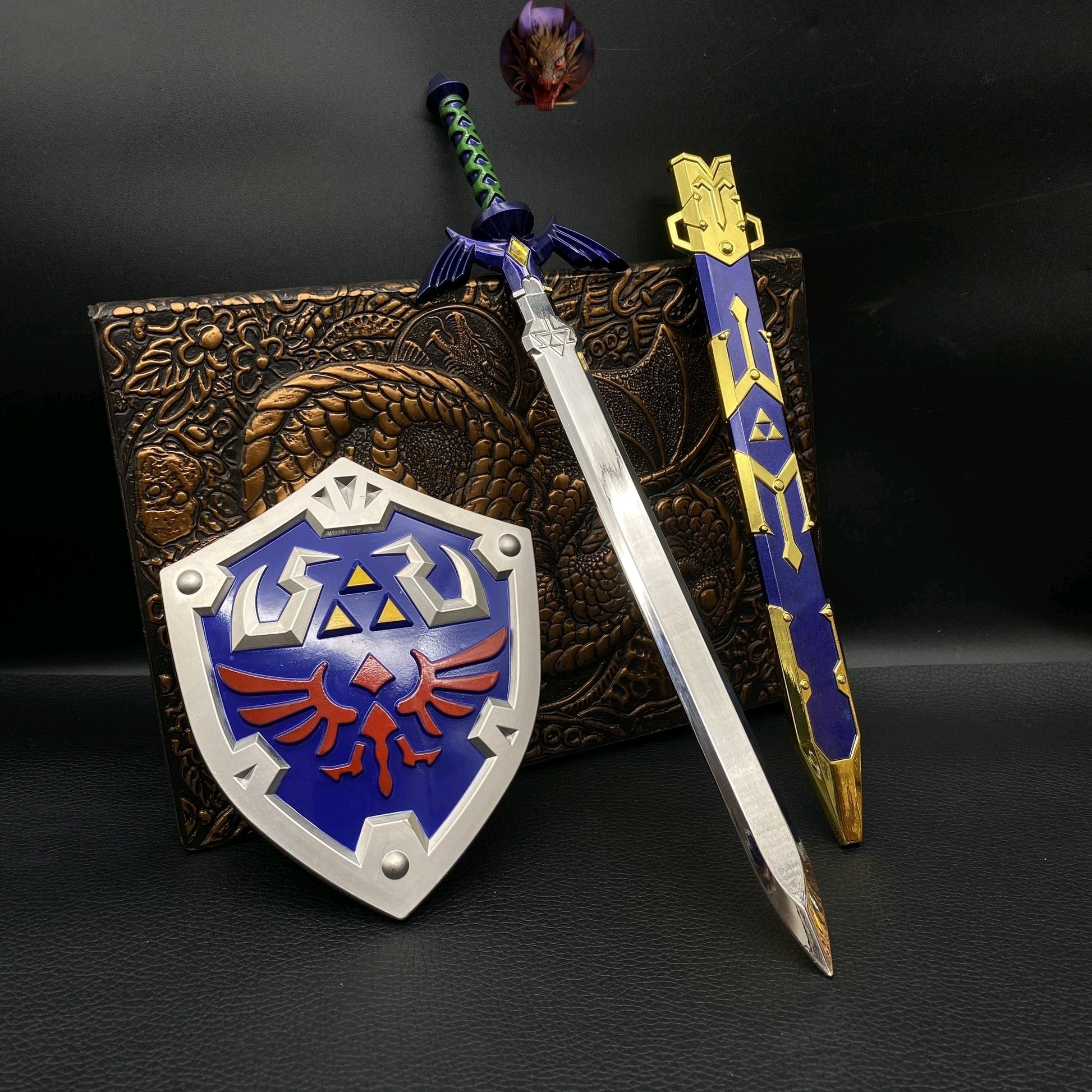 Hylian Shield And 28CM Link Master Sword Metal Replica Miniatue 2 In 1 Pack
