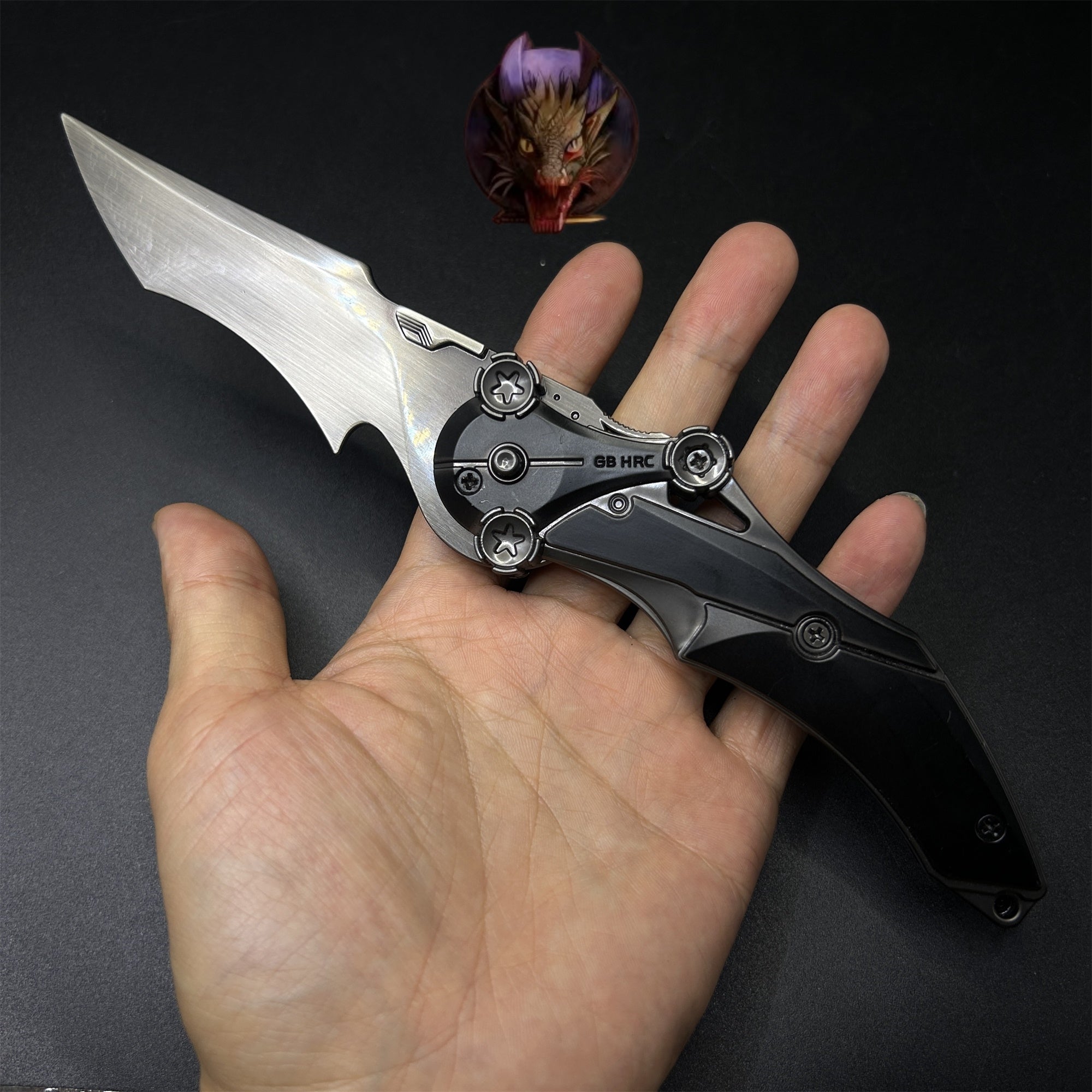 Delta Force Game 22CM Black Mercy Folding Knife Blunt Metal Replica