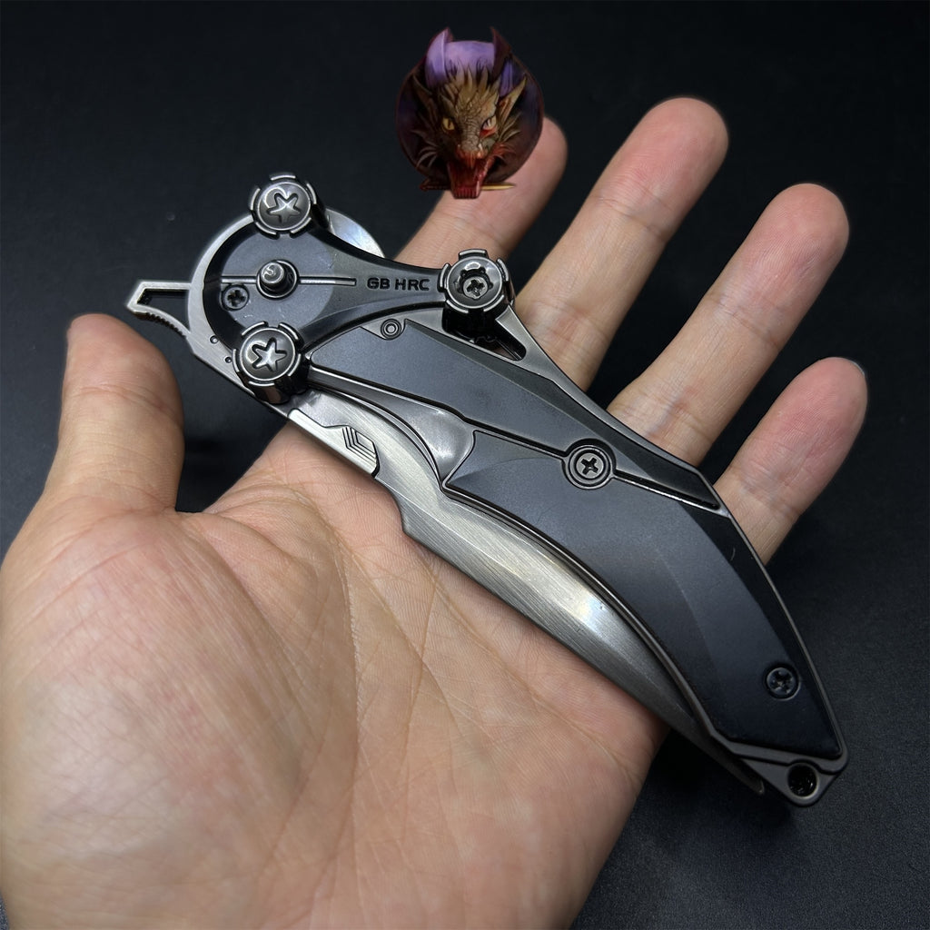 Delta Force Game 22CM Black Mercy Folding Knife Blunt Metal Replica