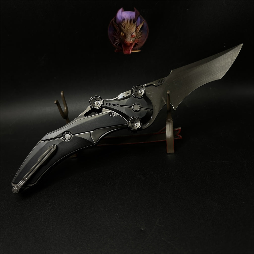 Delta Force Game 22CM Black Mercy Folding Knife Blunt Metal Replica