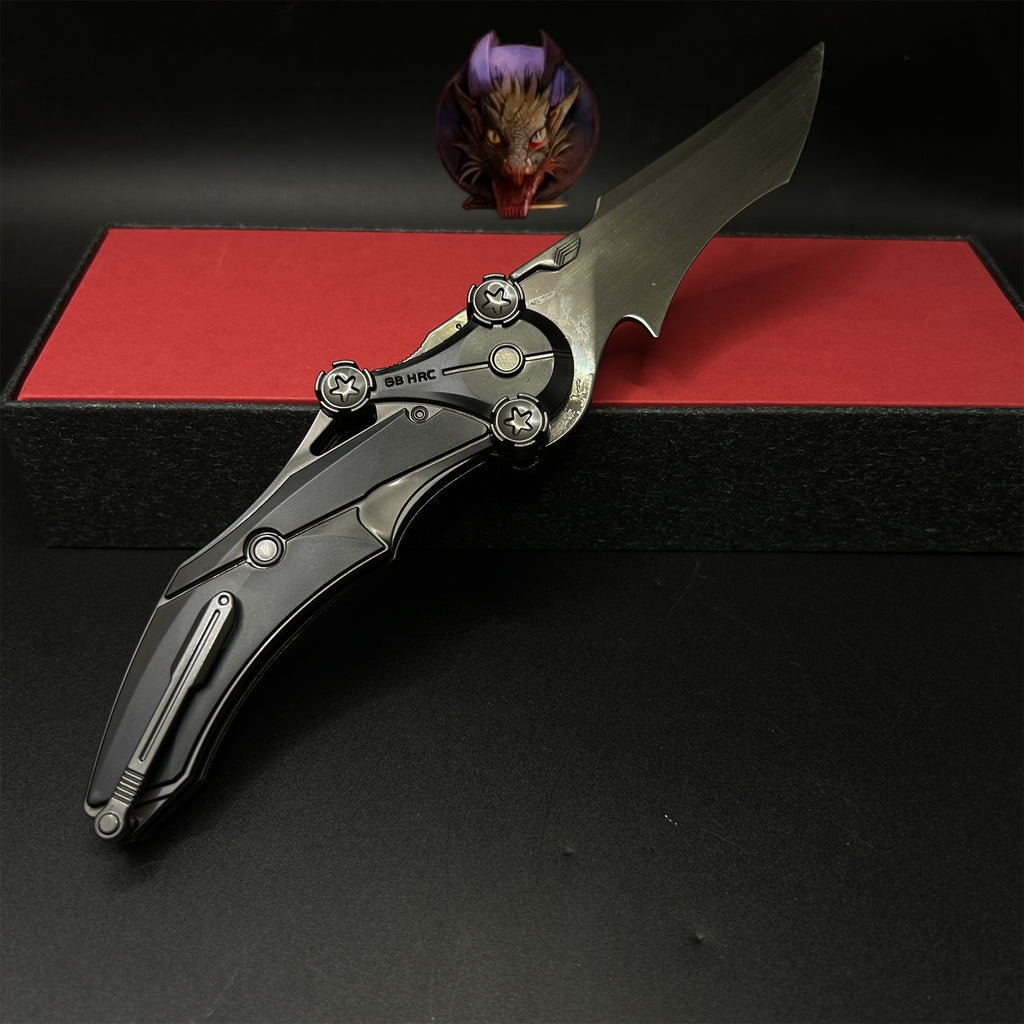 Delta Force Game 22CM Black Mercy Folding Knife Blunt Metal Replica