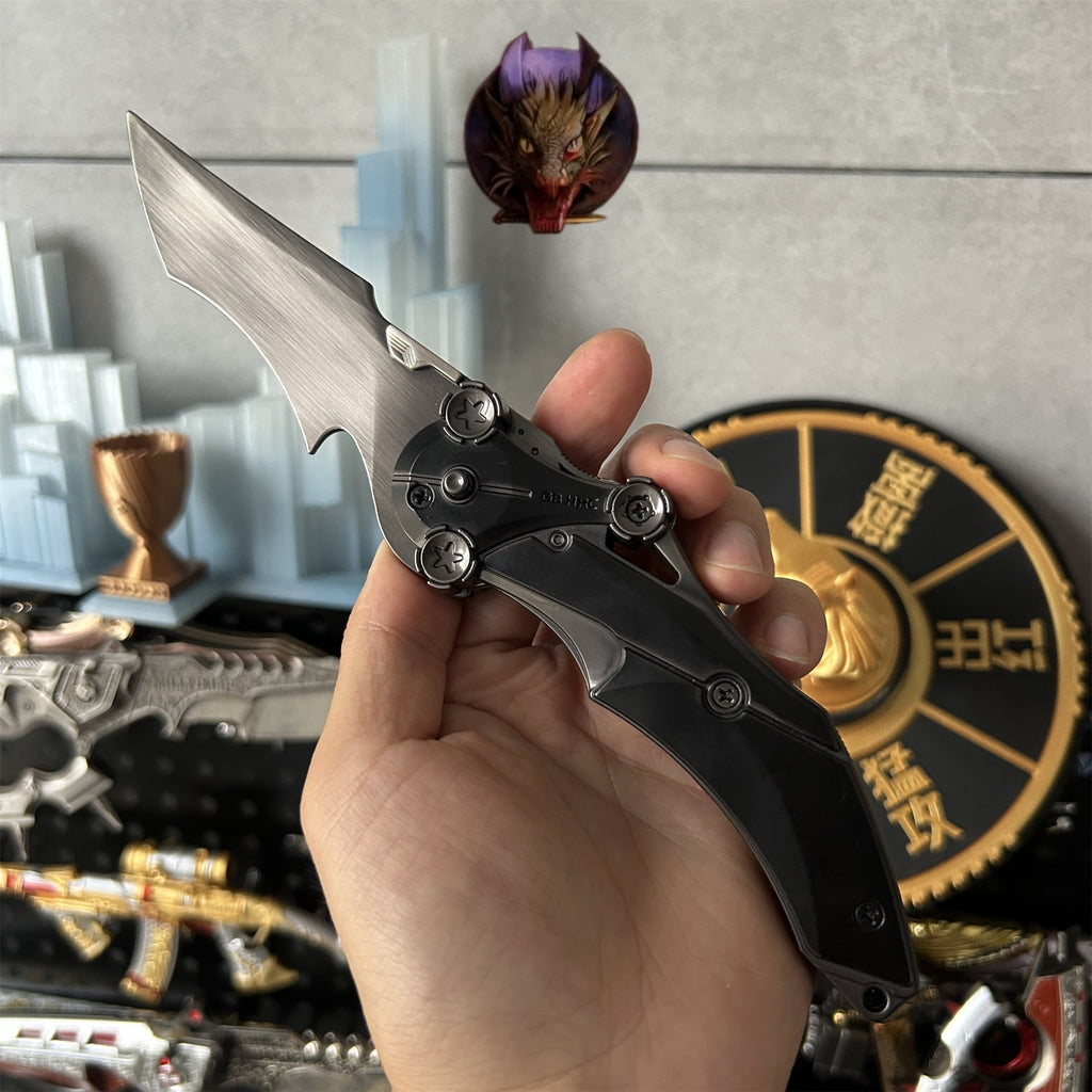 Delta Force Game 22CM Black Mercy Folding Knife Blunt Metal Replica