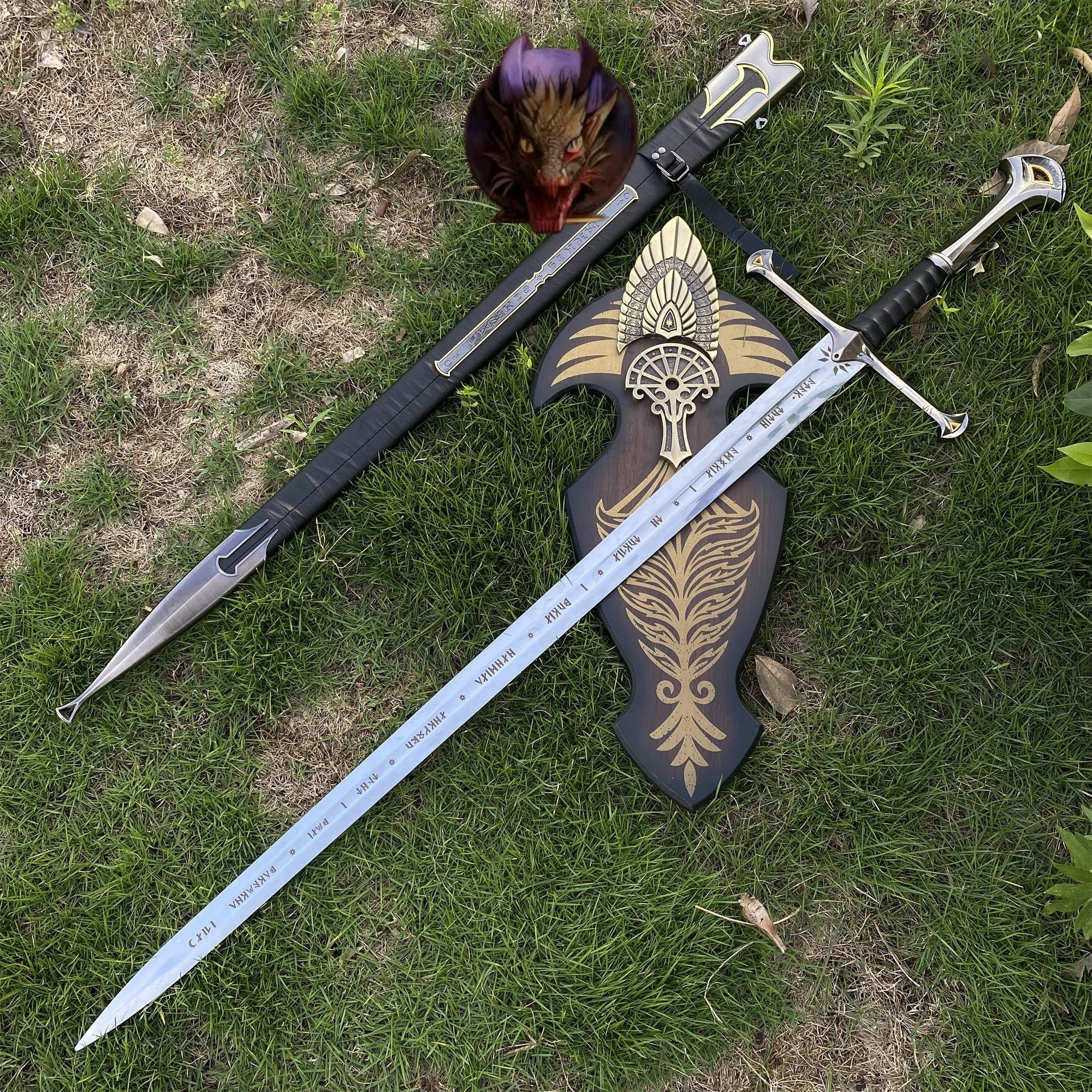 Life-Size Andúril Narsil Sword Blunt Steel Replica