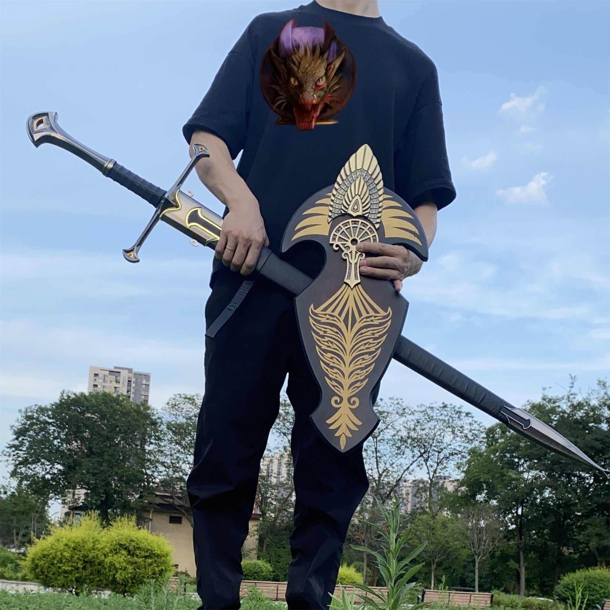 Life-size Andúril Narsil Sword Blunt 128CM Steel Replica