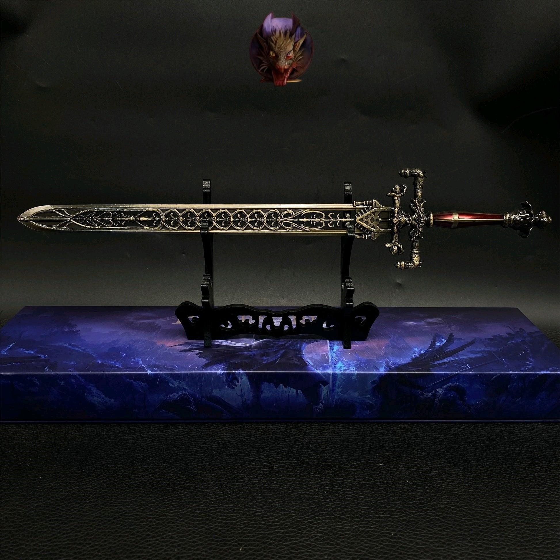 ER Game Night And Flame Sword Metal Replica With Gift Box