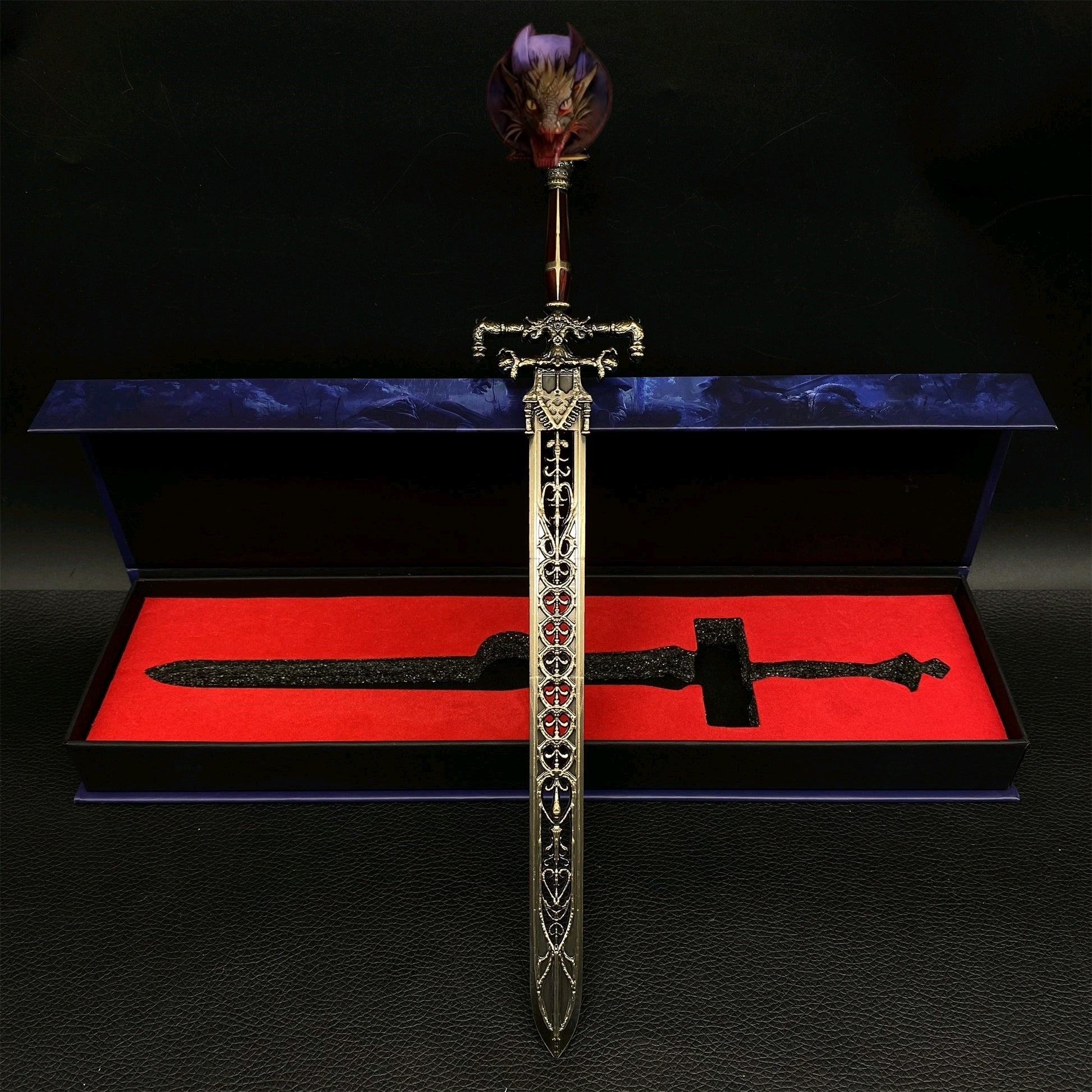 ER Game Night And Flame Sword Metal Replica With Gift Box