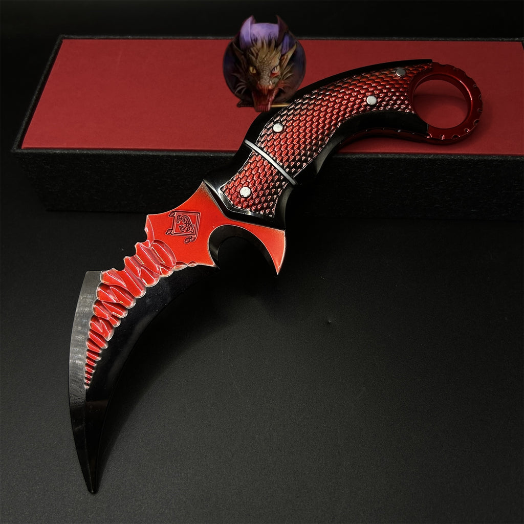 Delta Force Game Red Owl Scarecrow Karambit Blunt Metal Replica
