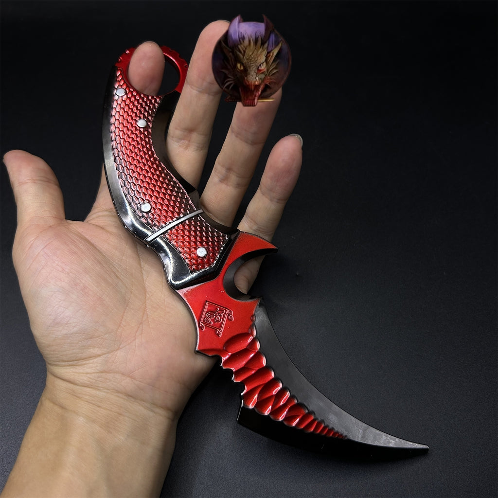 Delta Force Game Red Owl Scarecrow Karambit Blunt Metal Replica