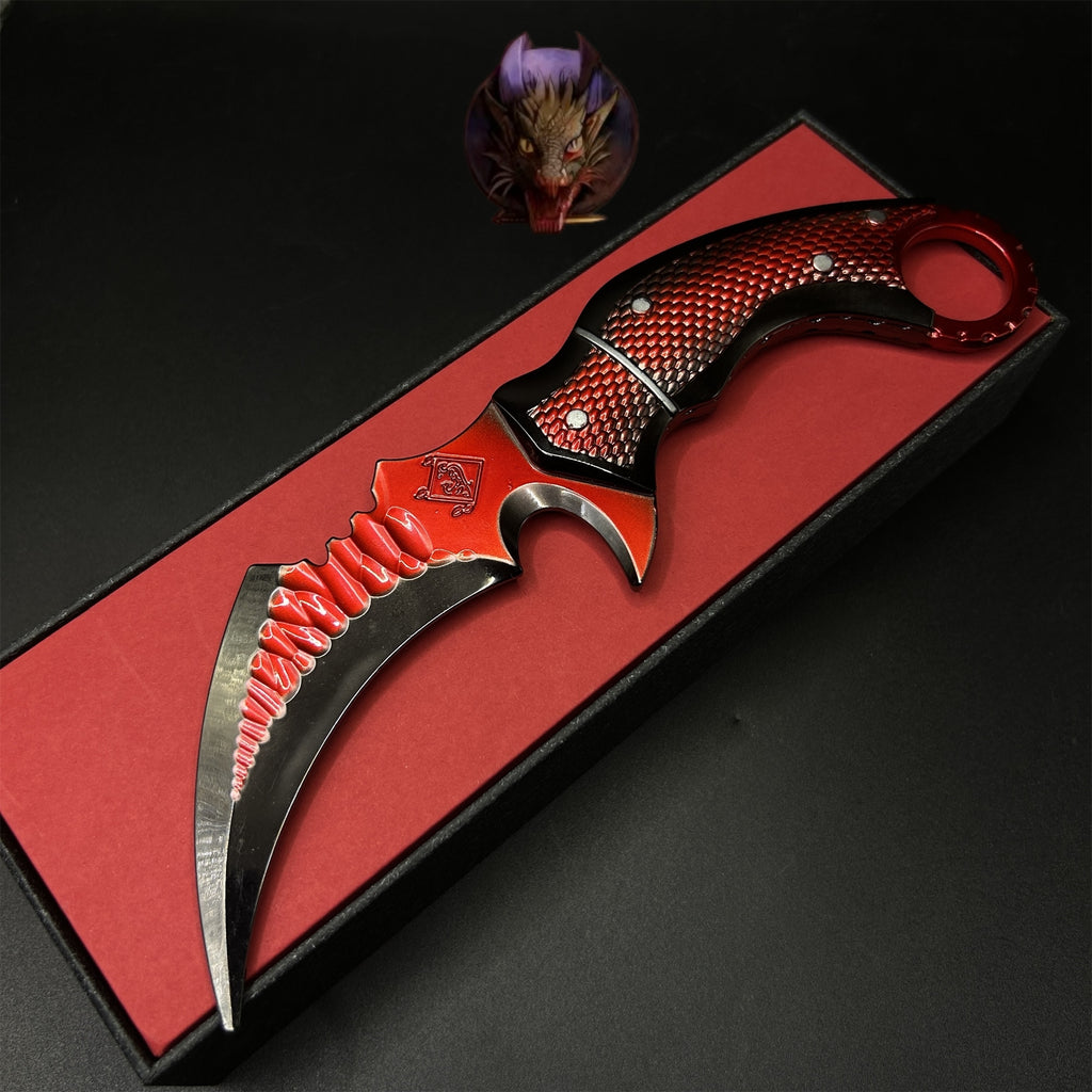Delta Force Game Red Owl Scarecrow Karambit Blunt Metal Replica