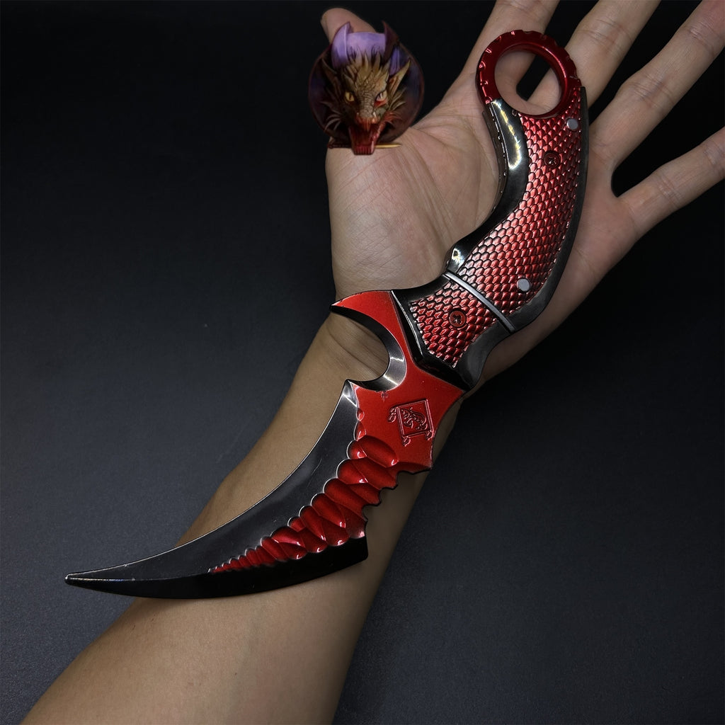 Delta Force Game Red Owl Scarecrow Karambit Blunt Metal Replica