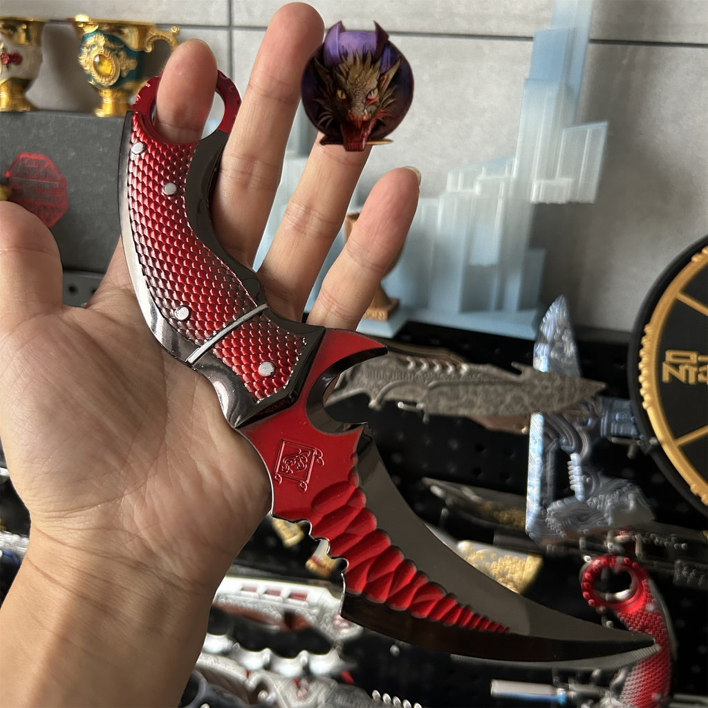 Delta Force Game Red Owl Scarecrow Karambit Blunt Metal Replica