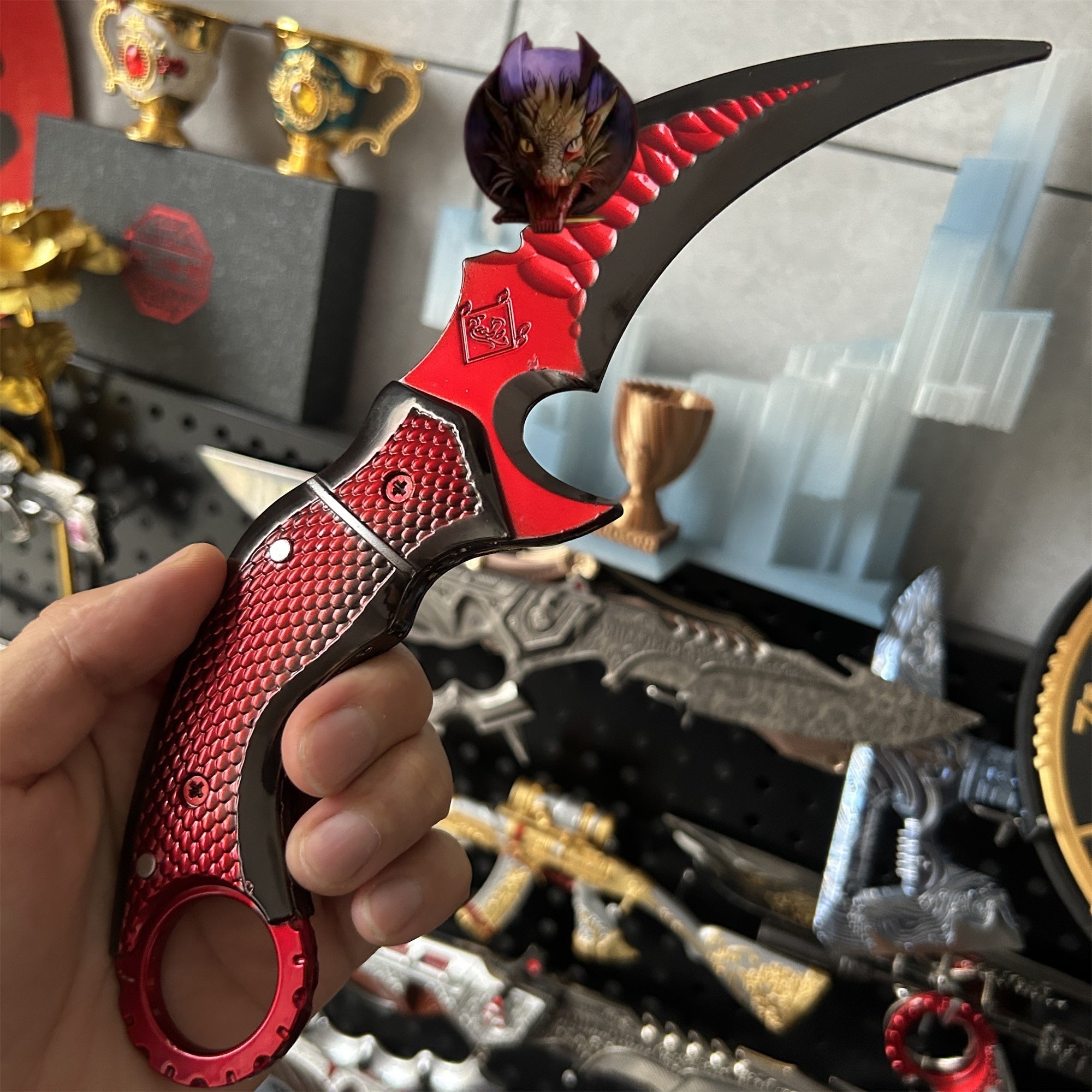 Delta Force Game Red Owl Scarecrow Karambit Blunt Metal Replica