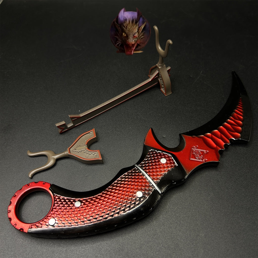Delta Force Game Red Owl Scarecrow Karambit Blunt Metal Replica