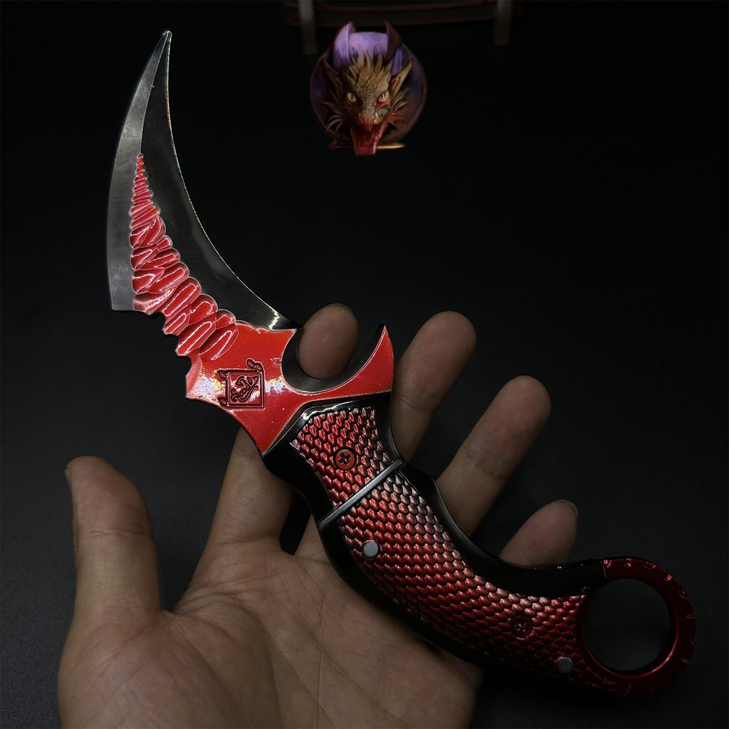 Delta Force Game Red Owl Scarecrow Karambit Blunt Metal Replica