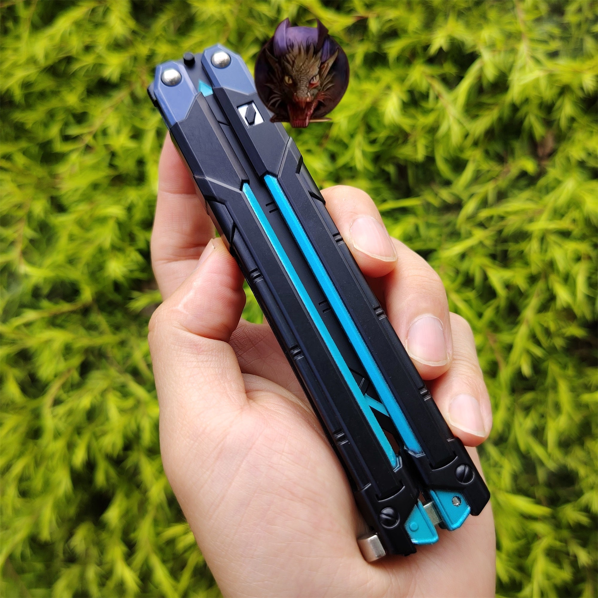 Val Blue RGX Butterfly Knife Blunt Blade Metal Replica