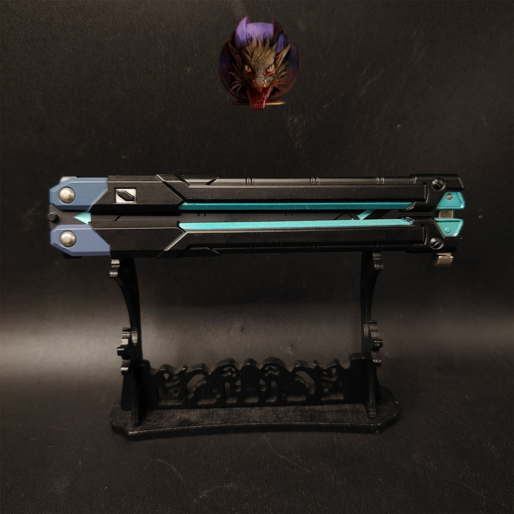 Val Blue RGX Butterfly Knife Blunt Blade Metal Replica