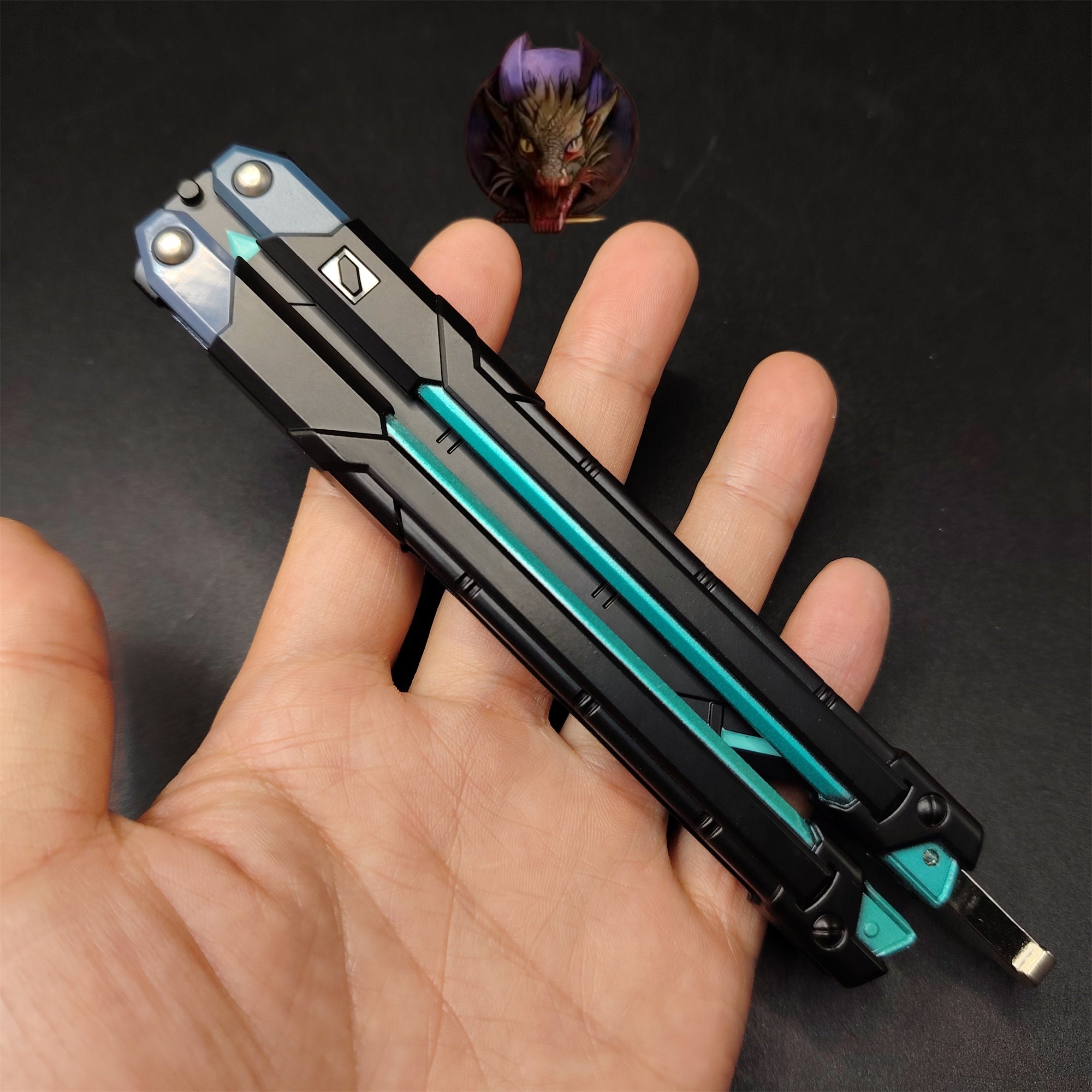 Val Blue RGX Butterfly Knife Blunt Blade Metal Replica