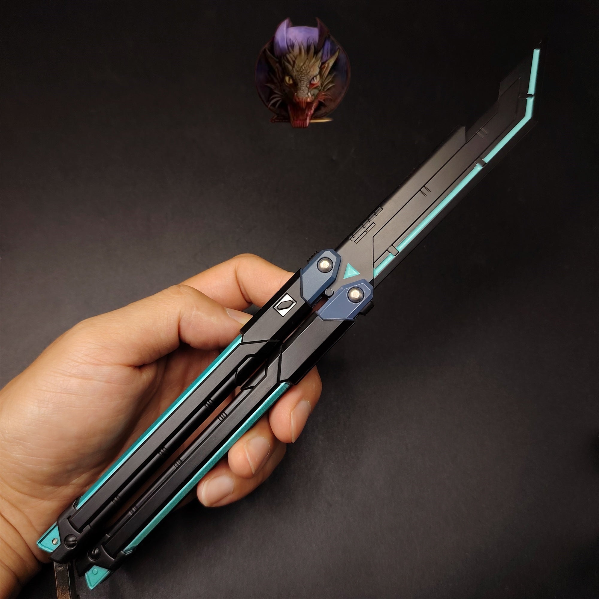 Val Blue RGX Butterfly Knife Blunt Blade Metal Replica