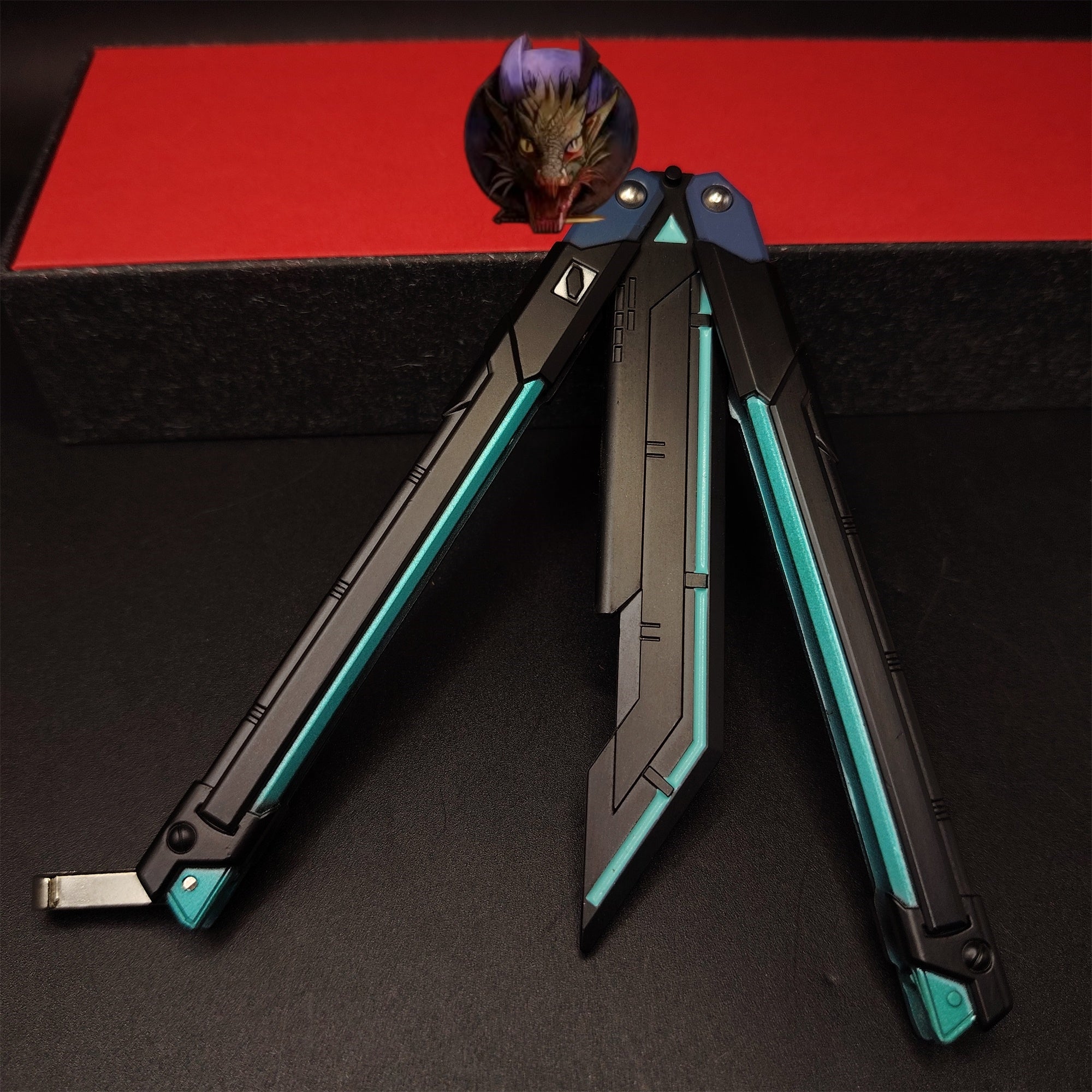 Val Blue RGX Butterfly Knife Blunt Blade Metal Replica