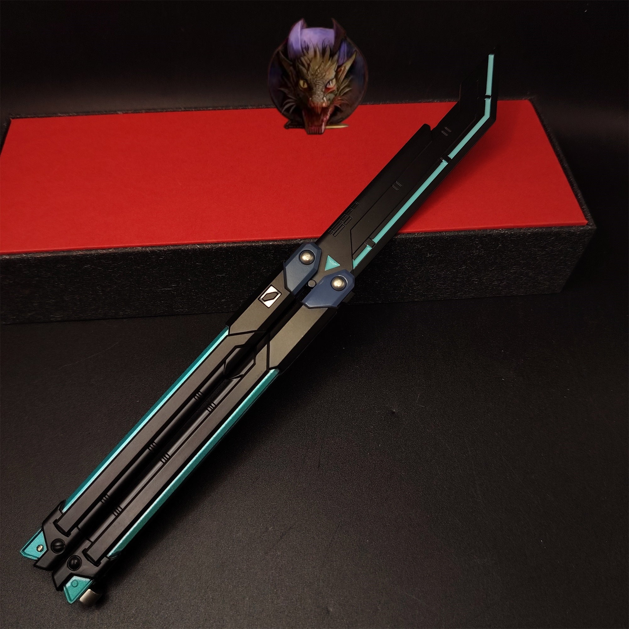 Val Blue RGX Butterfly Knife Blunt Blade Metal Replica