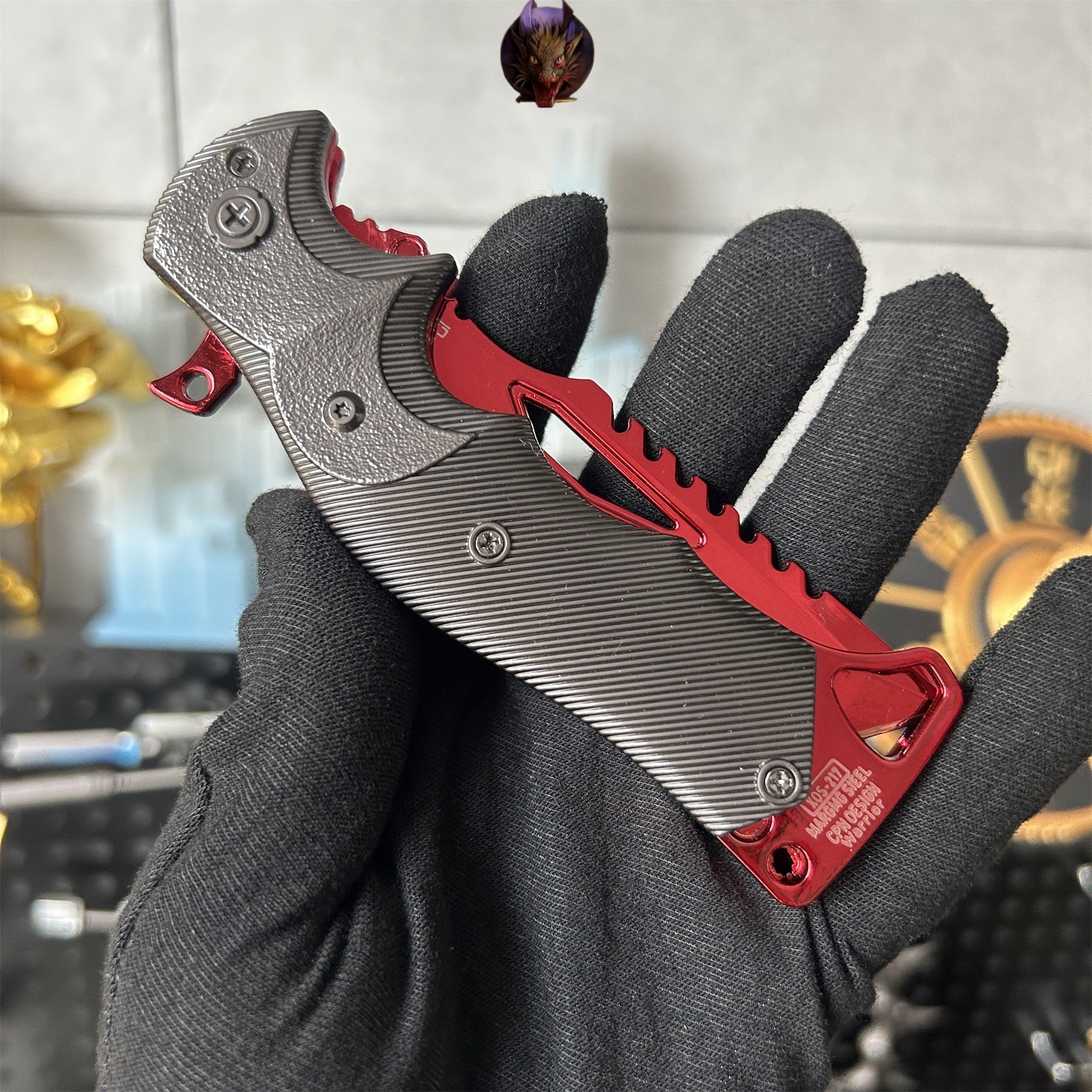 Arena Breakout Game Red Kite Combat Knife Blunt Metal Replica
