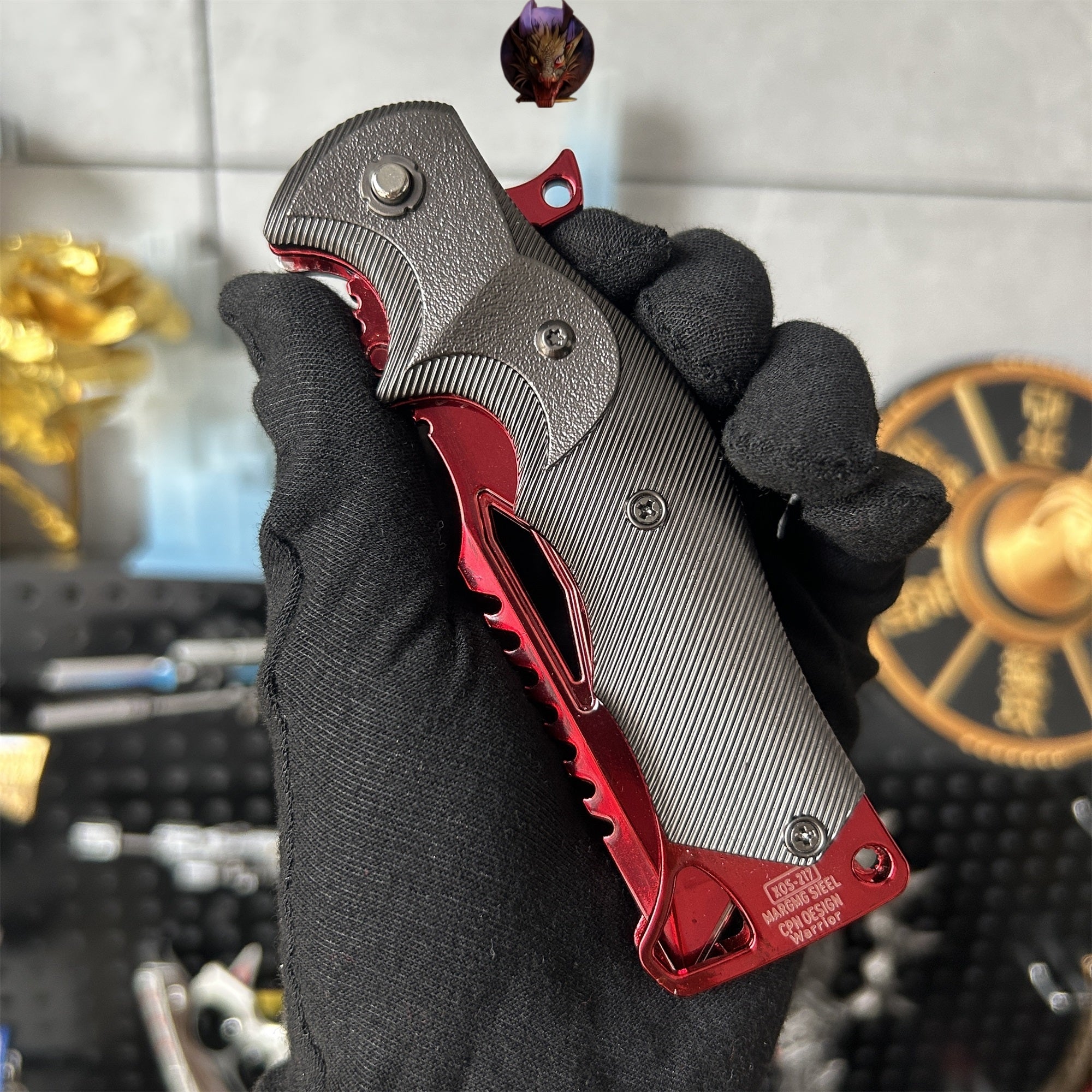 Arena Breakout Game Red Kite Combat Knife Blunt Metal Replica