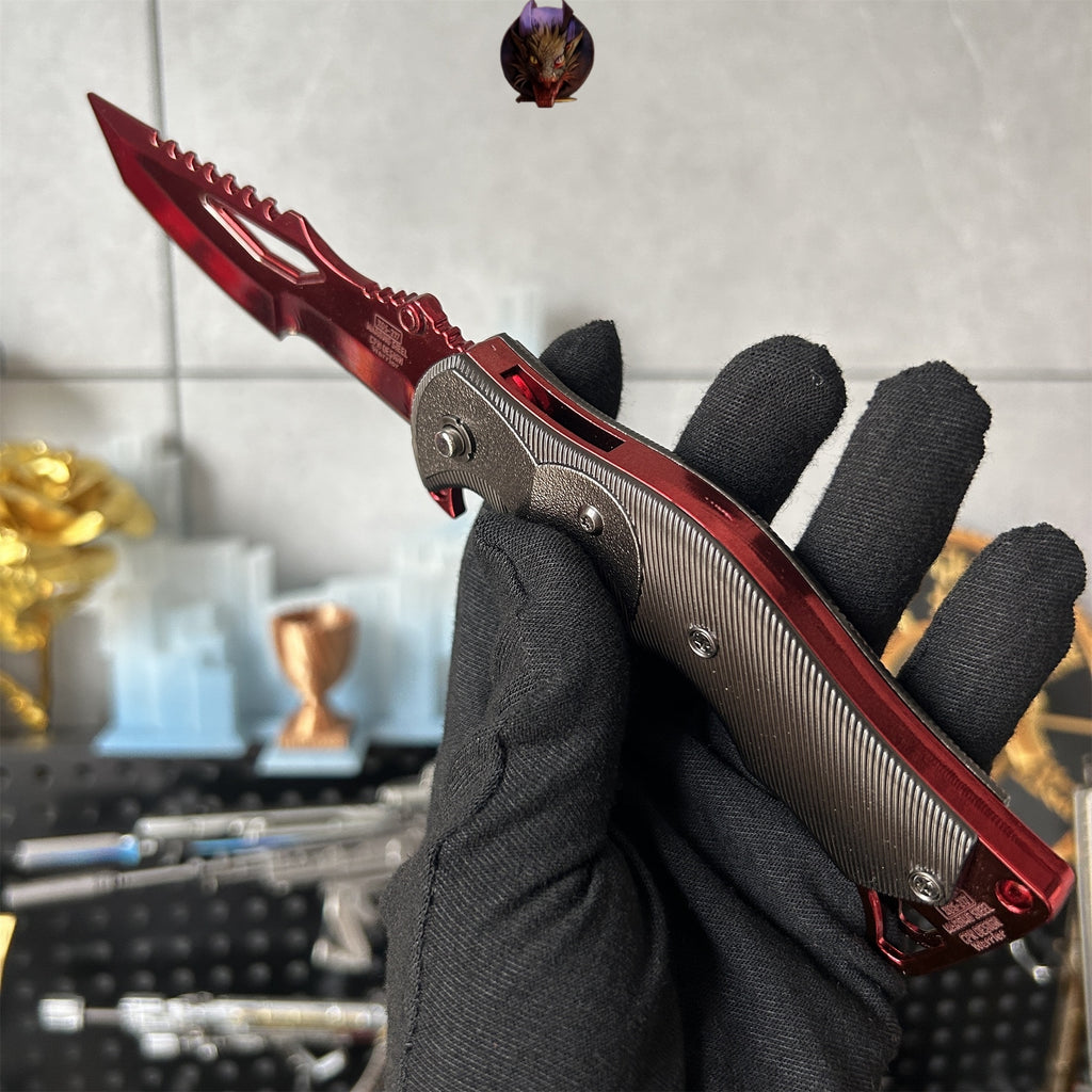 Arena Breakout Game Red Kite Combat Knife Blunt Metal Replica
