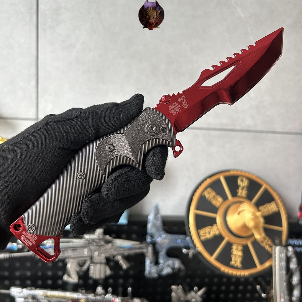 Arena Breakout Game Red Kite Combat Knife Blunt Metal Replica