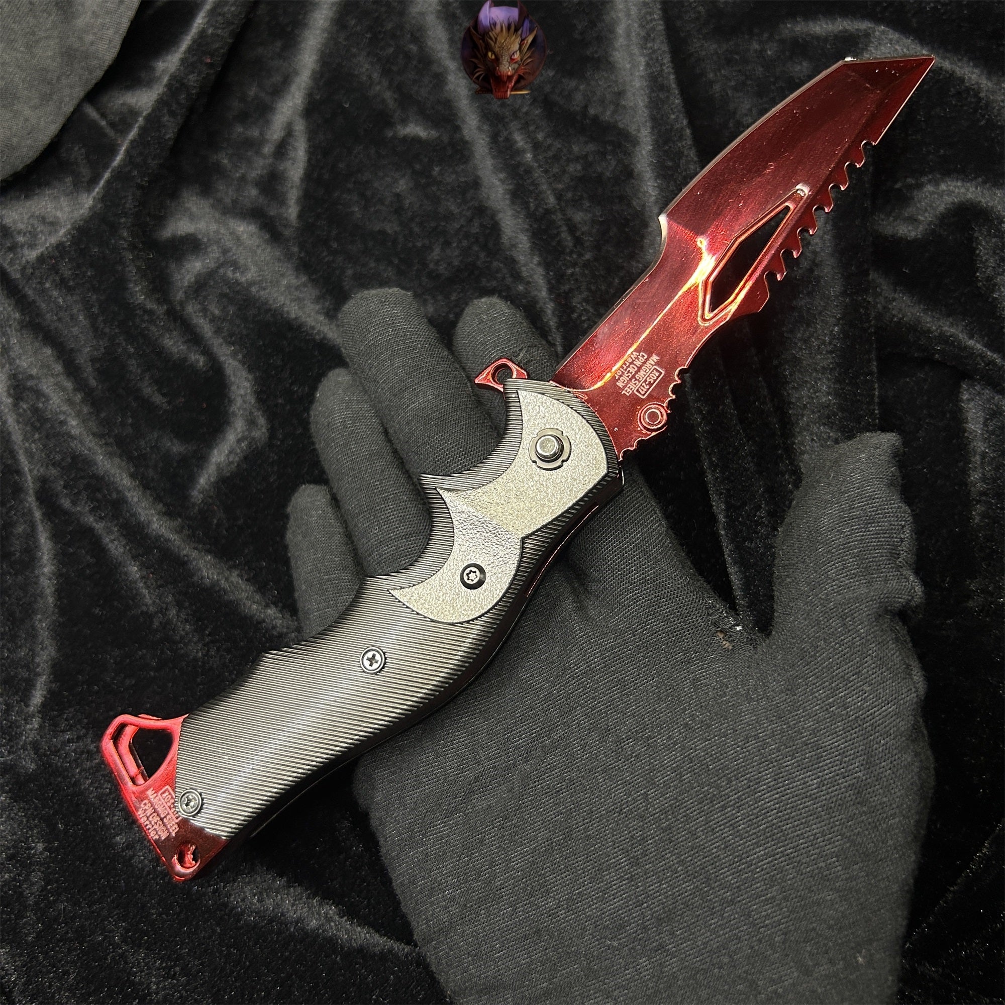 Arena Breakout Game Red Kite Combat Knife Blunt Metal Replica