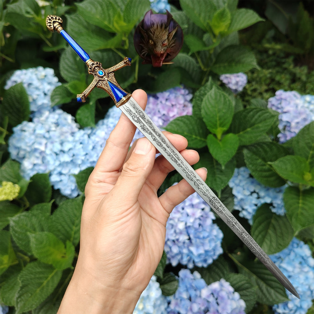E Ring Twin Moon Knight Rellana Sword Metal Replica 2 Options