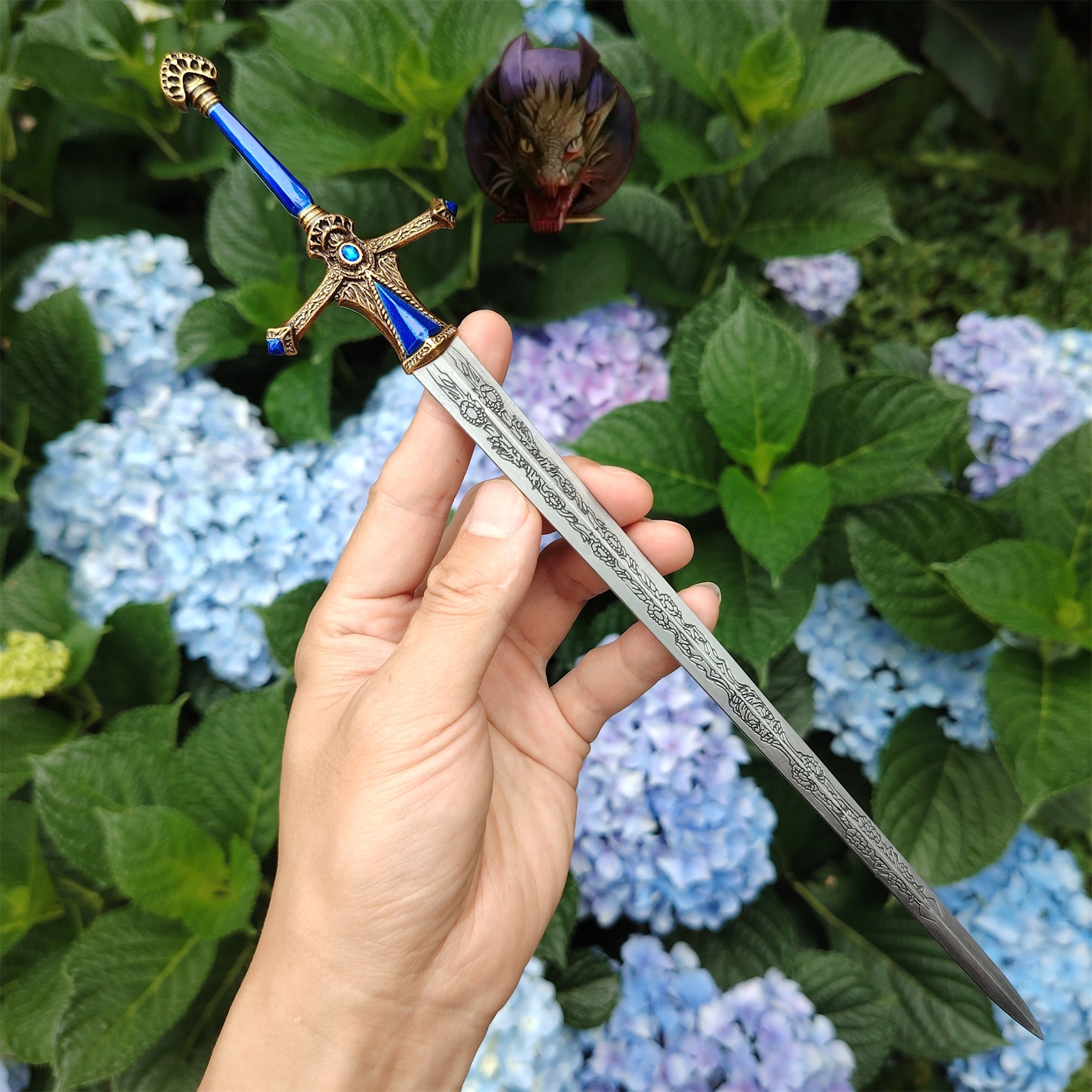 E Ring Twin Moon Knight Rellana Sword Metal Replica 2 Options