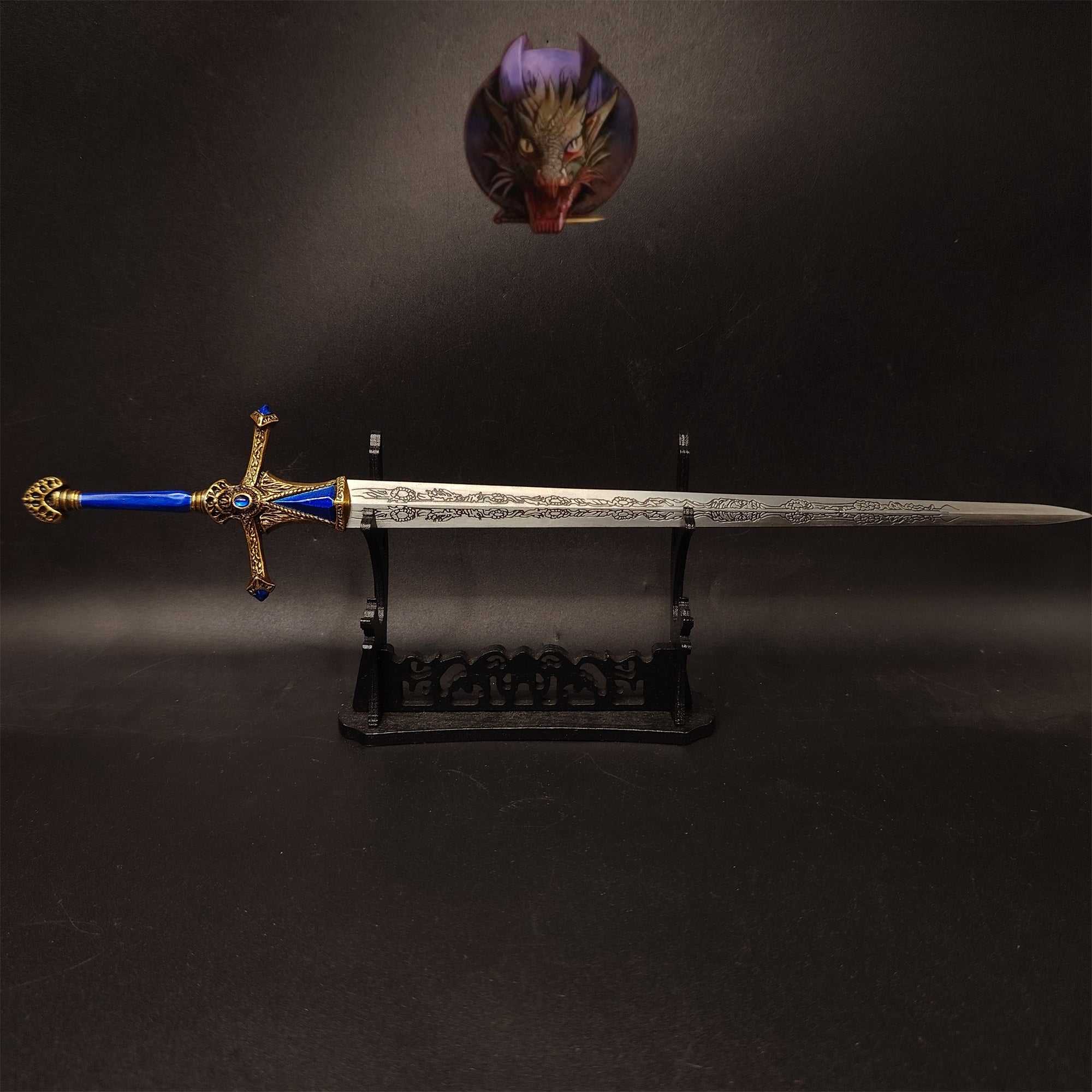 E Ring Twin Moon Knight Rellana Sword Metal Replica 2 Options