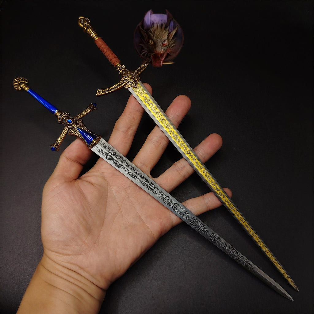 E Ring Twin Moon Knight Rellana Sword Metal Replica 2 Options