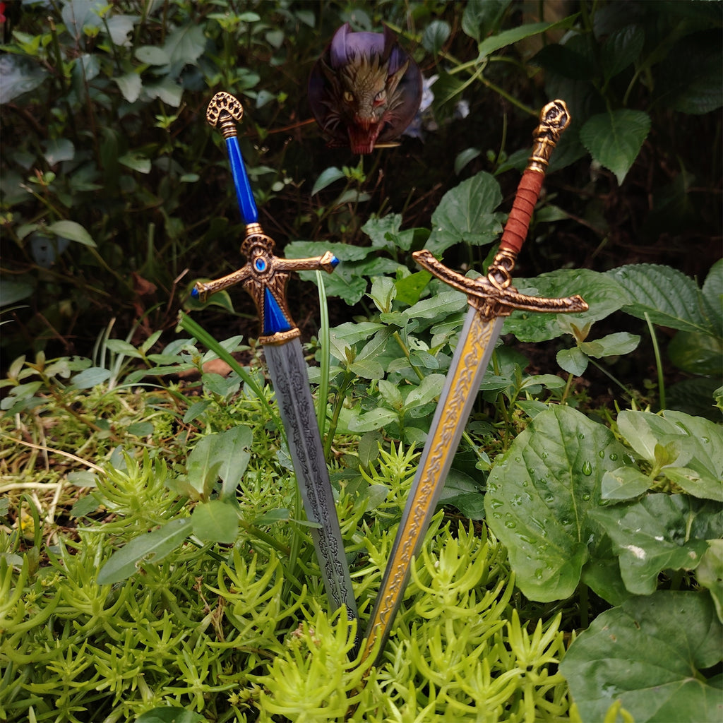 E Ring Twin Moon Knight Rellana Sword Metal Replica 2 Options