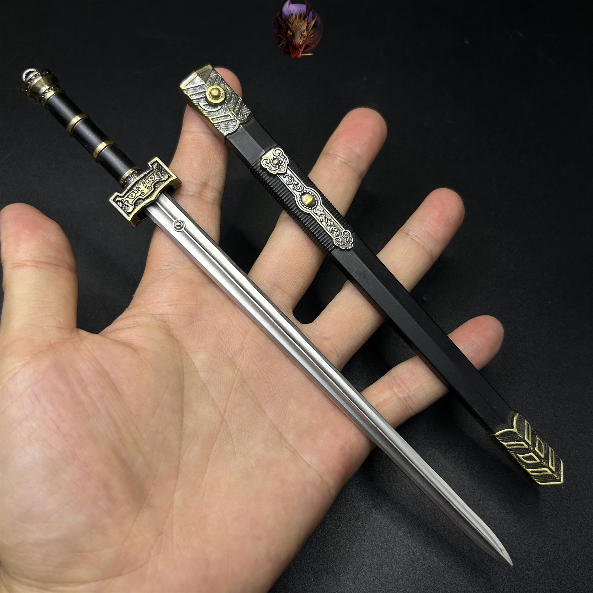 Metal Ancient Chinese Qin King Ruyi Sword 8.7''Replica USA Stock