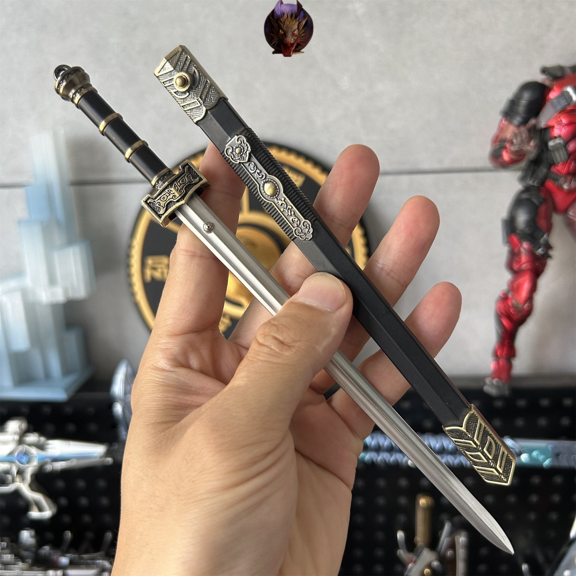 Metal Ancient Chinese Qin King Ruyi Sword 8.7''Replica USA Stock