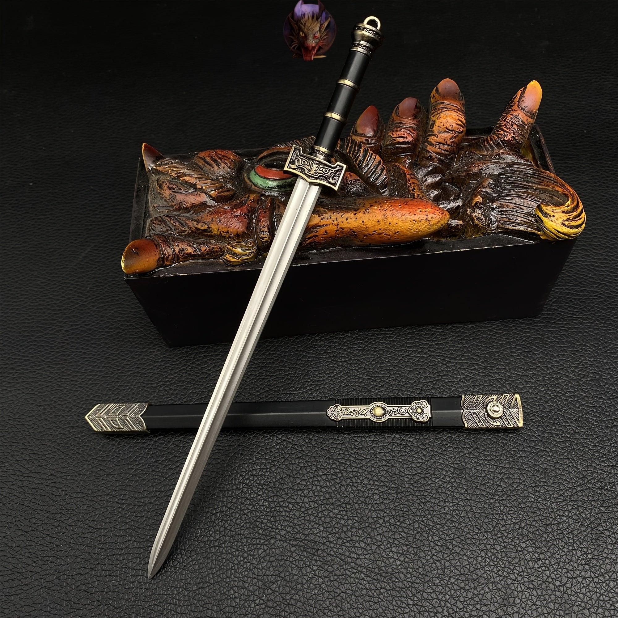 Metal Ancient Chinese Qin King Ruyi Sword 8.7''Replica USA Stock