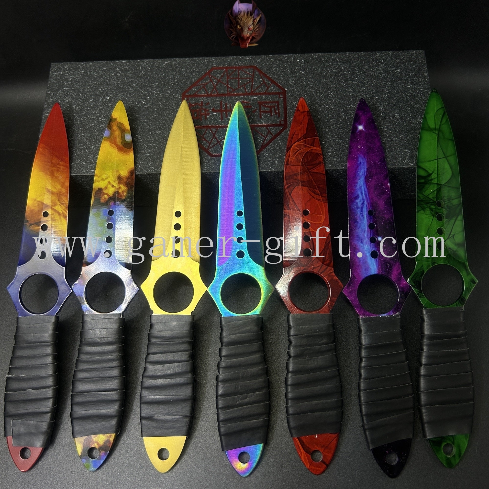 CS Game Skeleton Knife Steel Replica 7 Skins