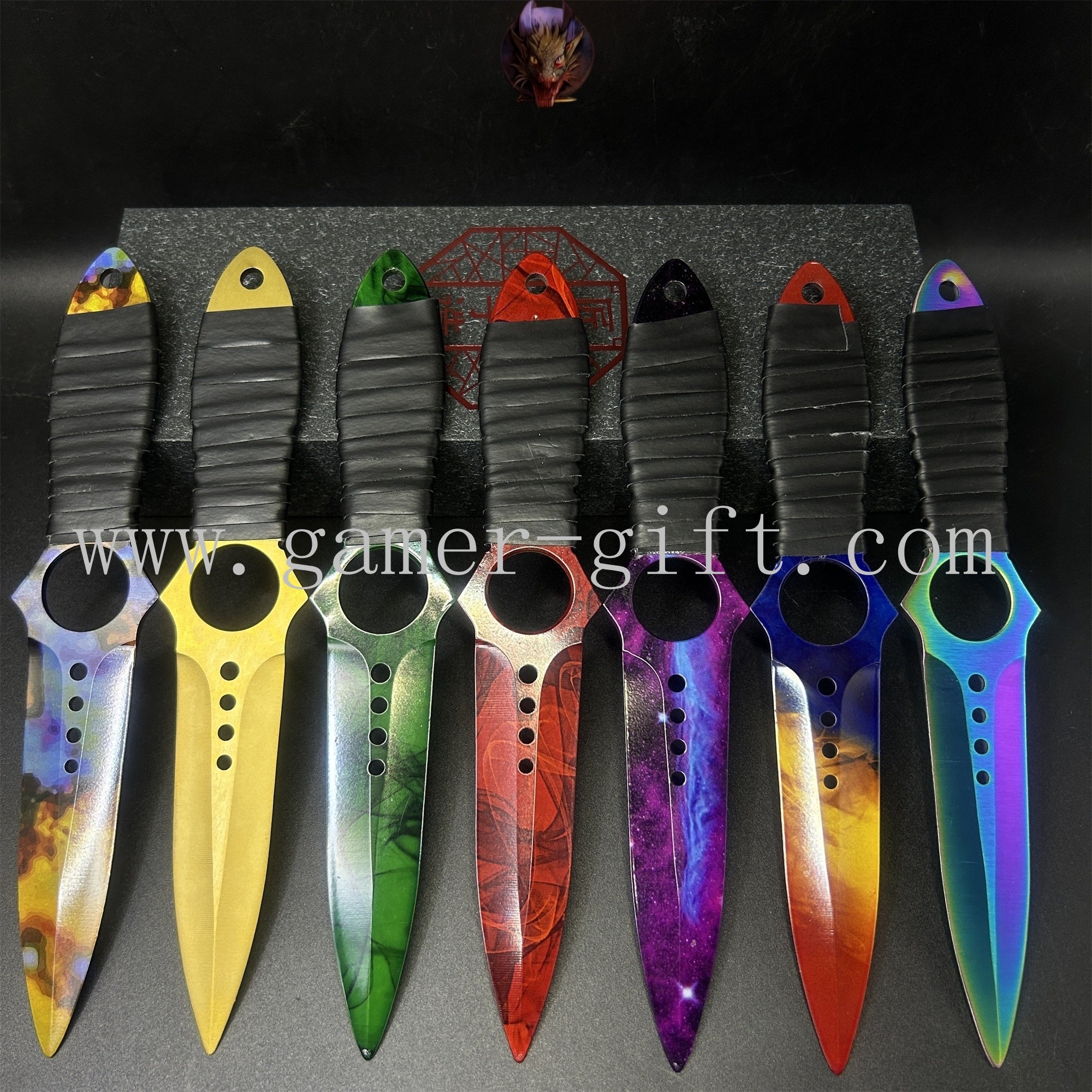 CS Game Skeleton Knife Steel Replica 7 Skins