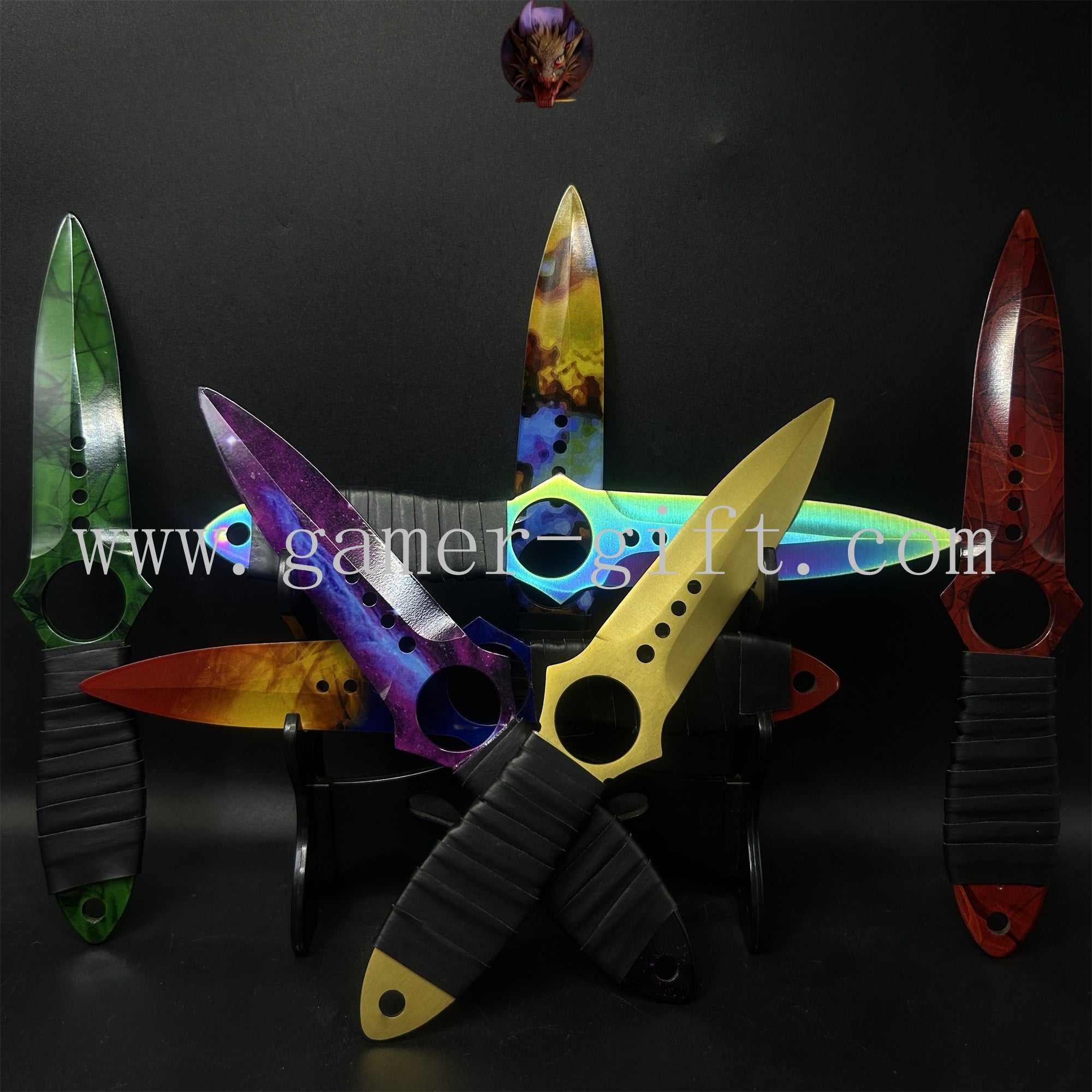 CS Game Skeleton Knife Steel Replica 7 Skins