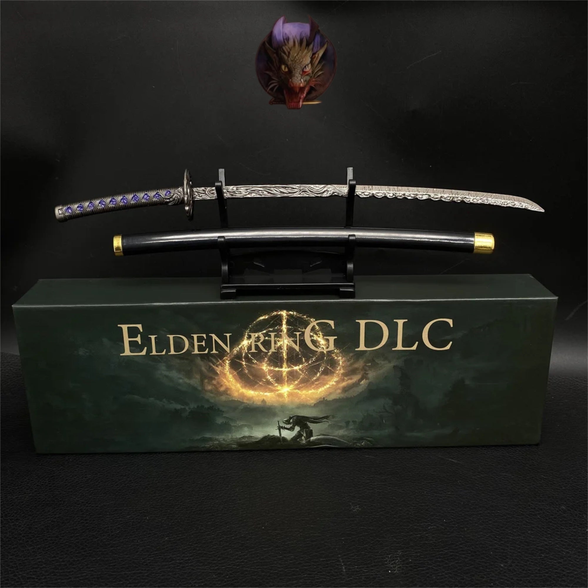 ER Star-Lined Katana Metal Replica With Gift Box & Stand