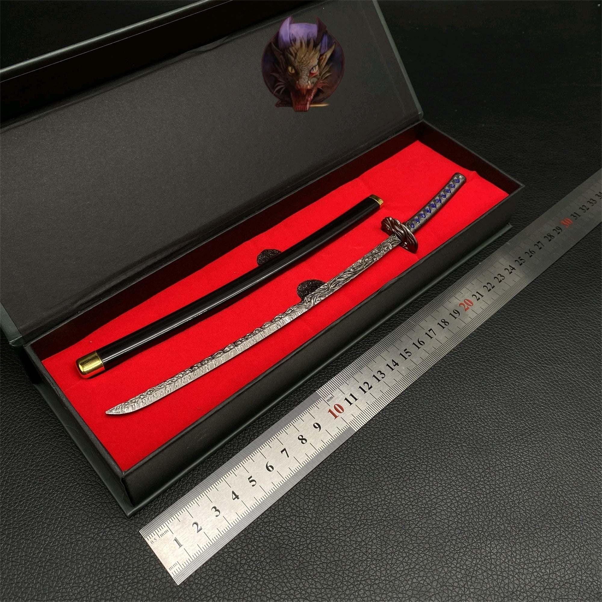 ER Star-Lined Katana Metal Replica With Gift Box & Stand