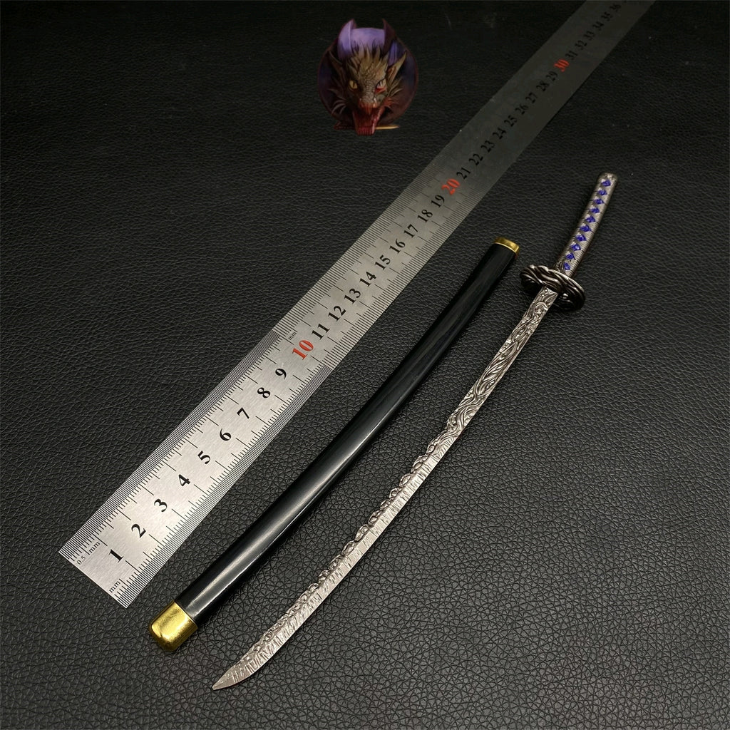 ER Star-Lined Katana Metal Replica With Gift Box & Stand