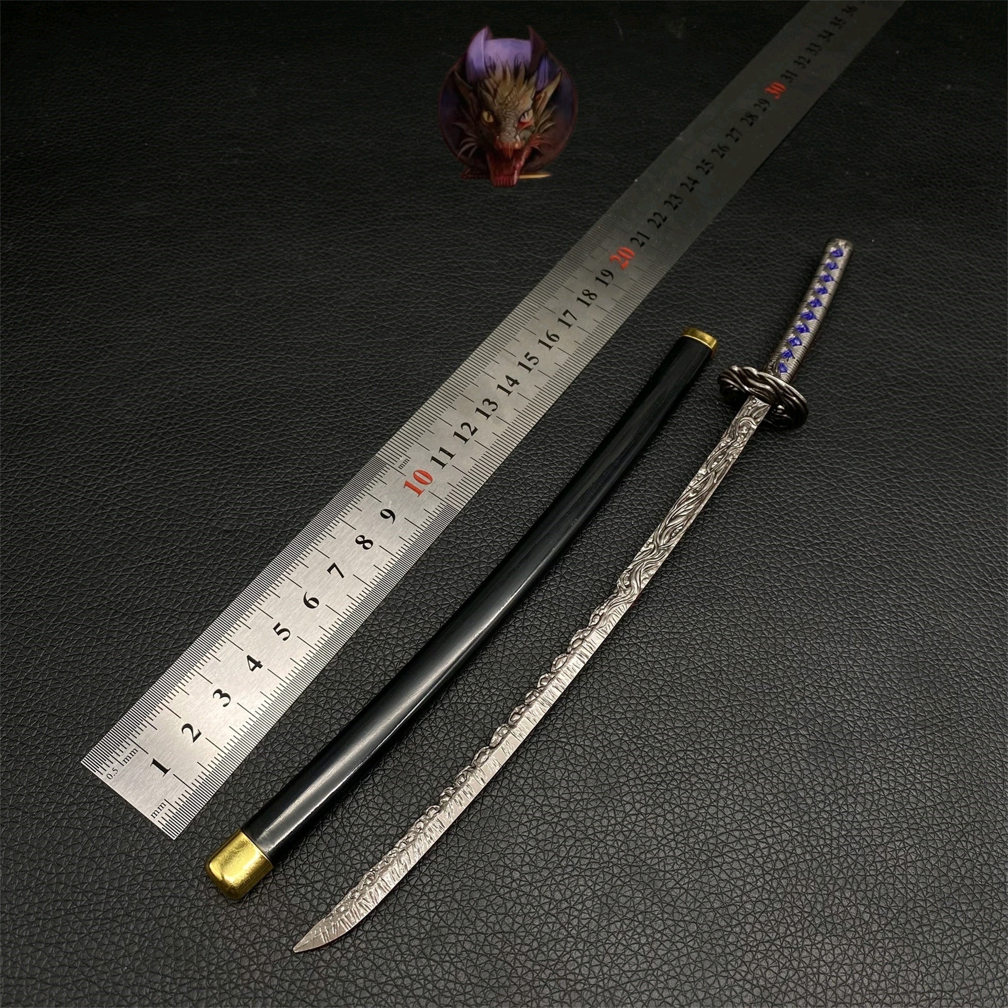 ER Star-Lined Katana Metal Replica With Gift Box & Stand