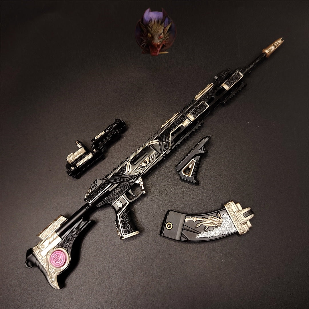 DF Game Tenglong Death Rose Assault Rifle Metal Replica Tiny Gun