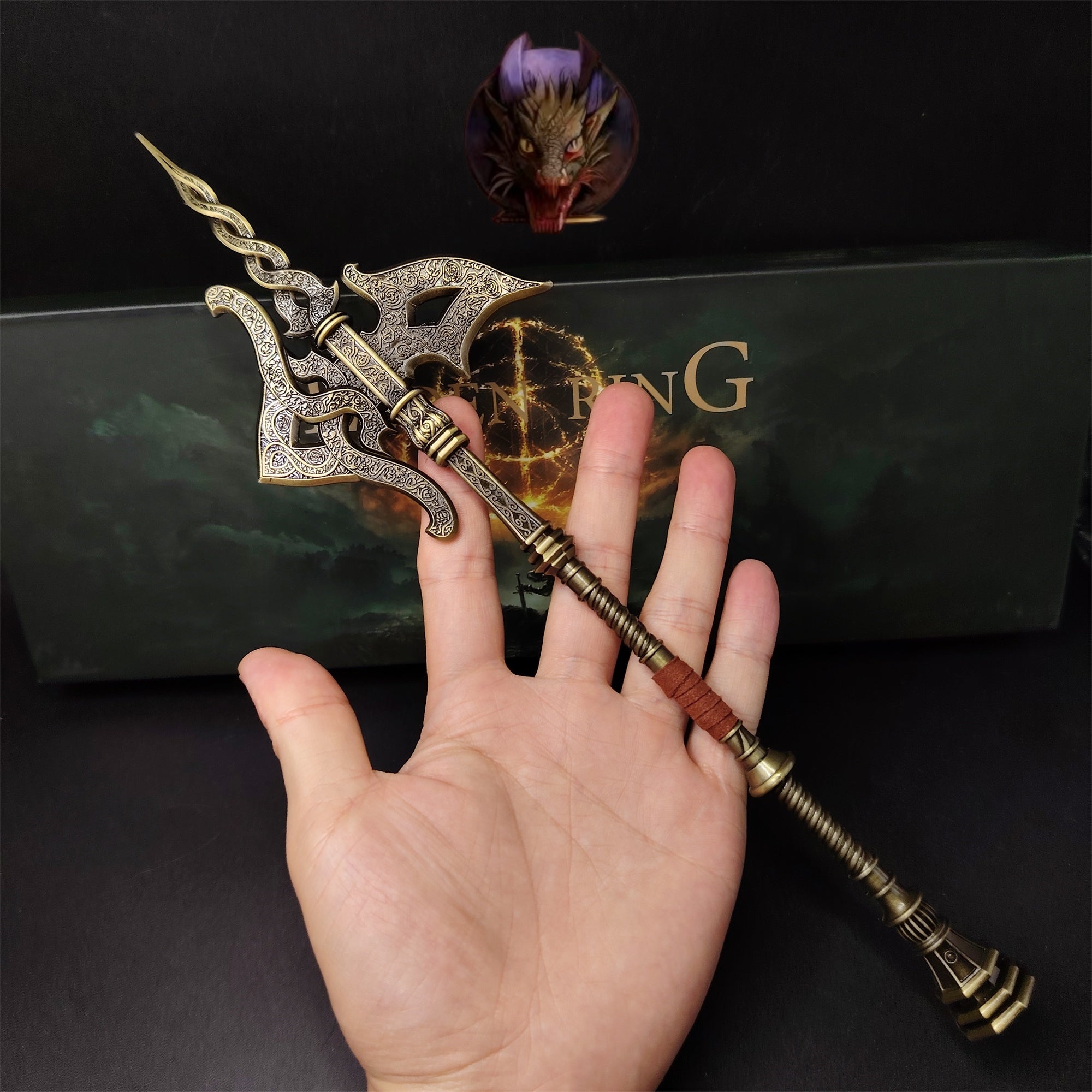 Soul Game Tree Sentinel Golden Halberd Metal Replica