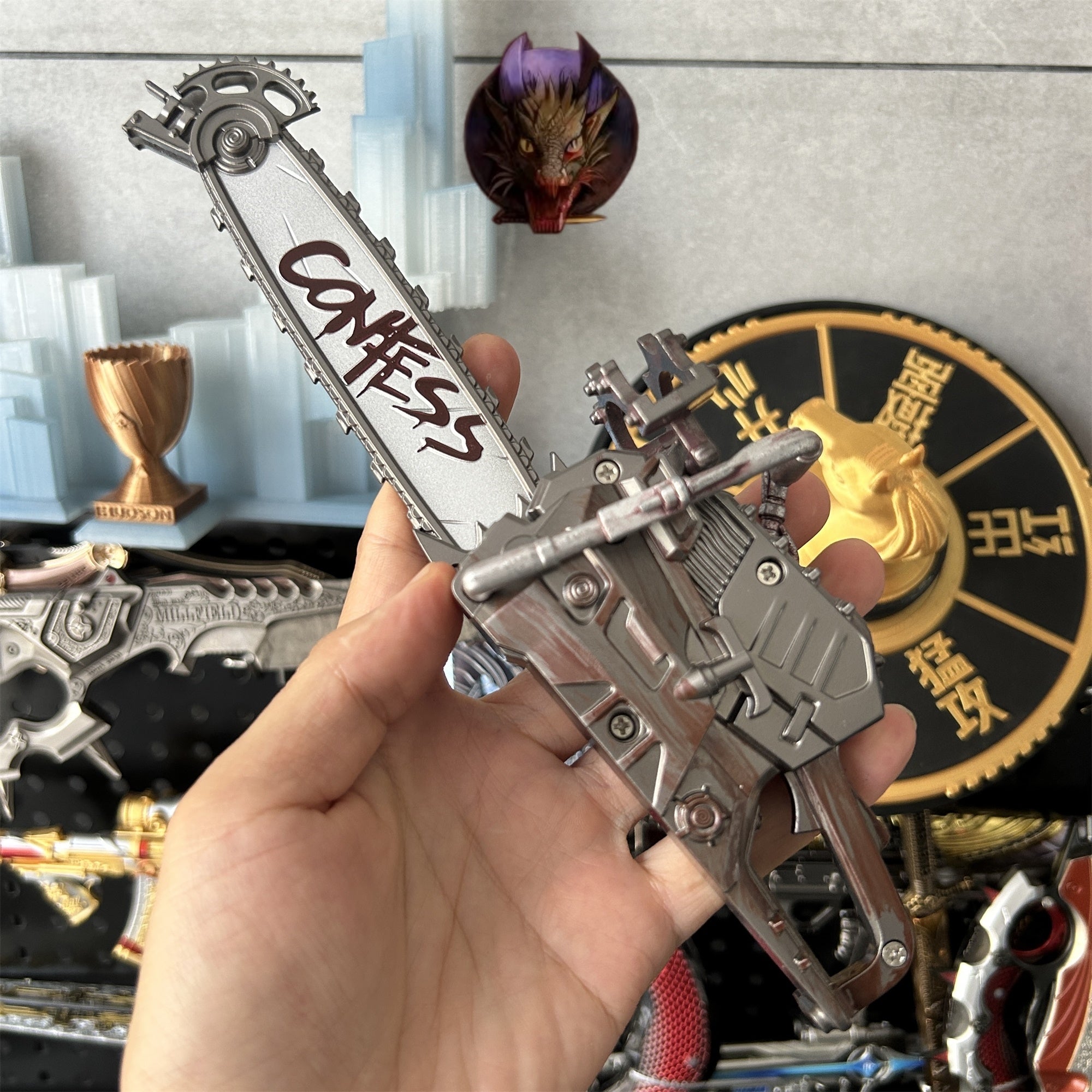 Delta Force Game Two Handed Chainsaw Metal Replica